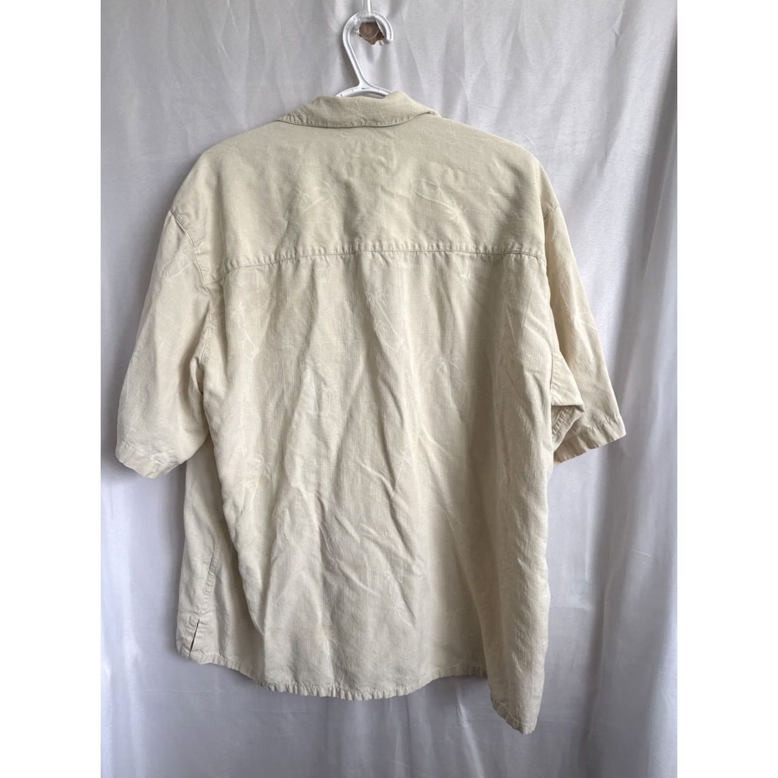 Vintage VINTAGE Banana Cabana Shirt Mens XL Ivory Silk Short Sleeve Button-Up Beach Vacation 100% Silk Size US XL / EU 56 / 4 - 3 Thumbnail