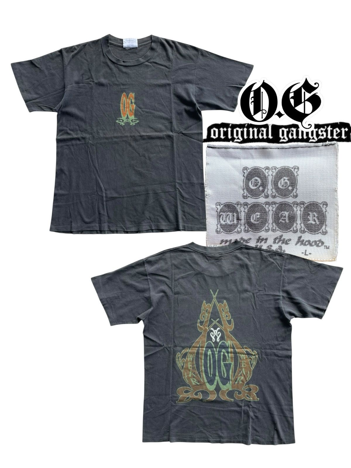 Vintage VTG 90s Destroyed Original Gangster O.G. Tee Size US L / EU 52-54 / 3 - 1 Thumbnail