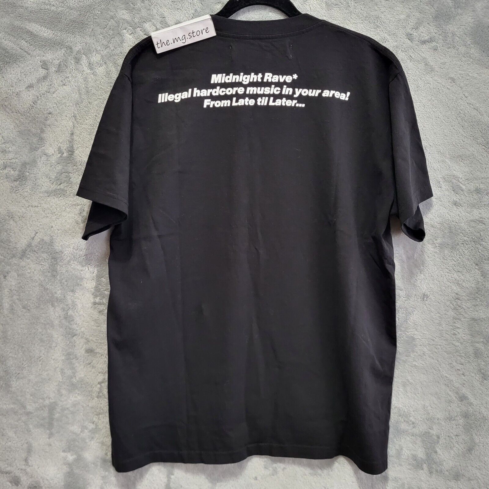Midnight Rave 'I Fell In Love At' Black Tee Shirt Men's L