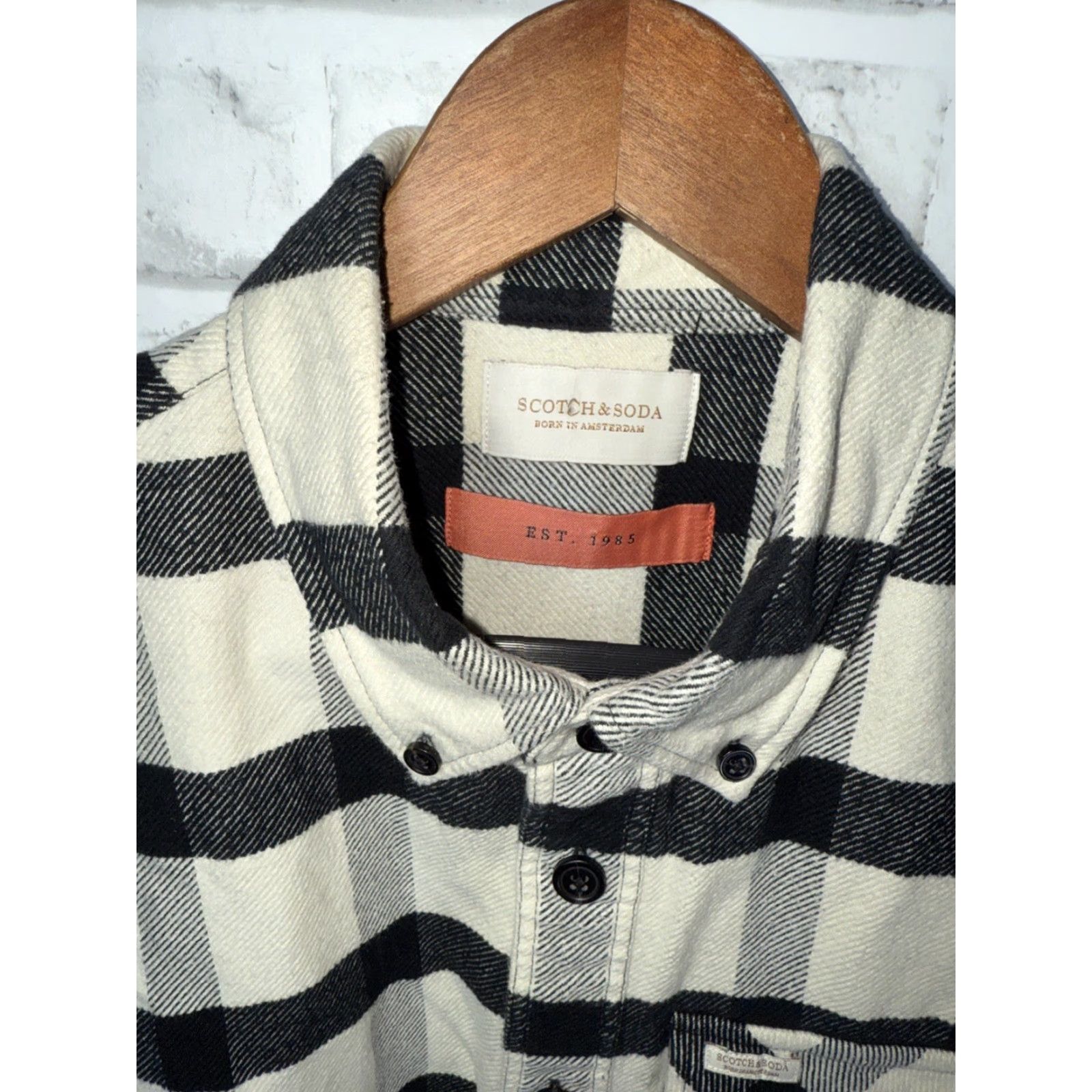 Scotch & Soda Scotch & Soda Button-Up Shirt Men M Flannel Black and White Multicolor Long Sleeve Casual Shirt Size US M / EU 48-50 / 2 - 2 Thumbnail