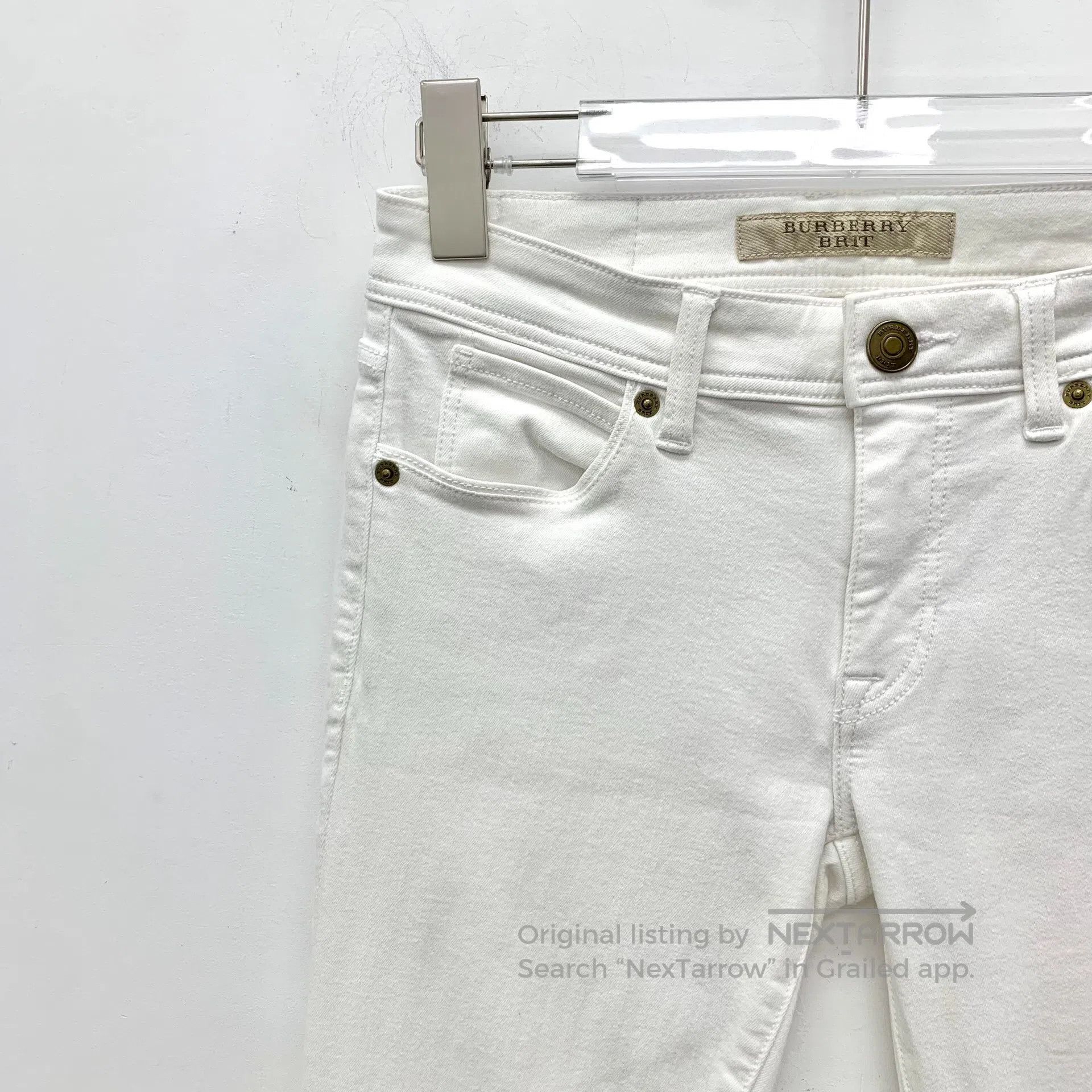 Burberry Burberry White cotton casual denim long pants| Size 25" / US 0 / IT 36 - 3 Thumbnail