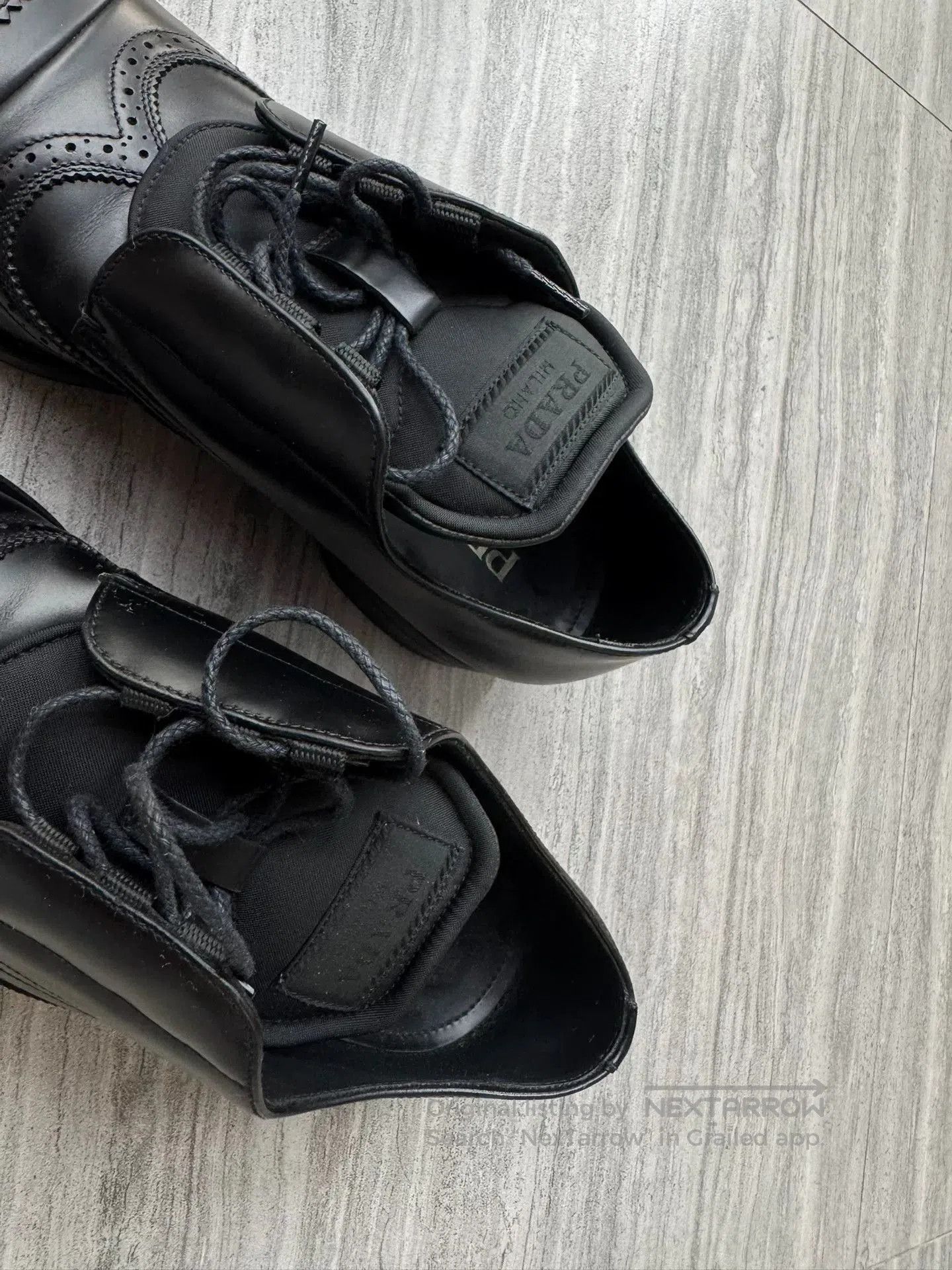 Prada Prada Men's Black Brogue Leather Shoes. Size US 7 / EU 40 - 4 Thumbnail