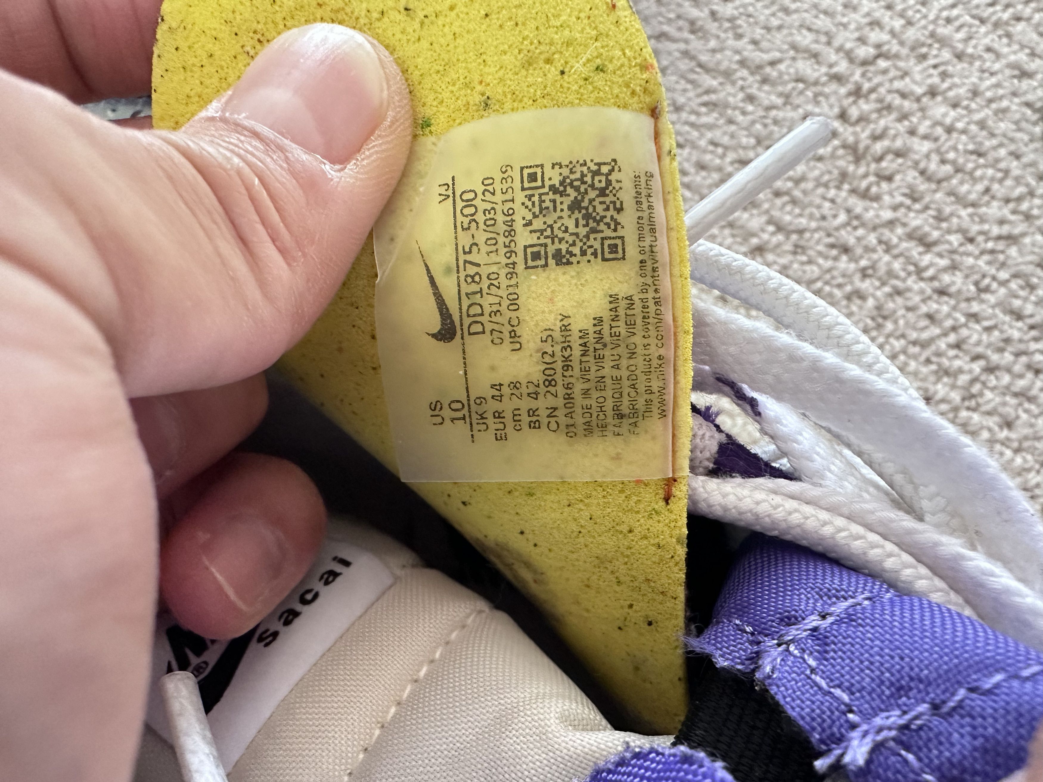 Nike × Sacai Nike Sacai Purple Sneaker Size US 10 / EU 43 - 8 Thumbnail