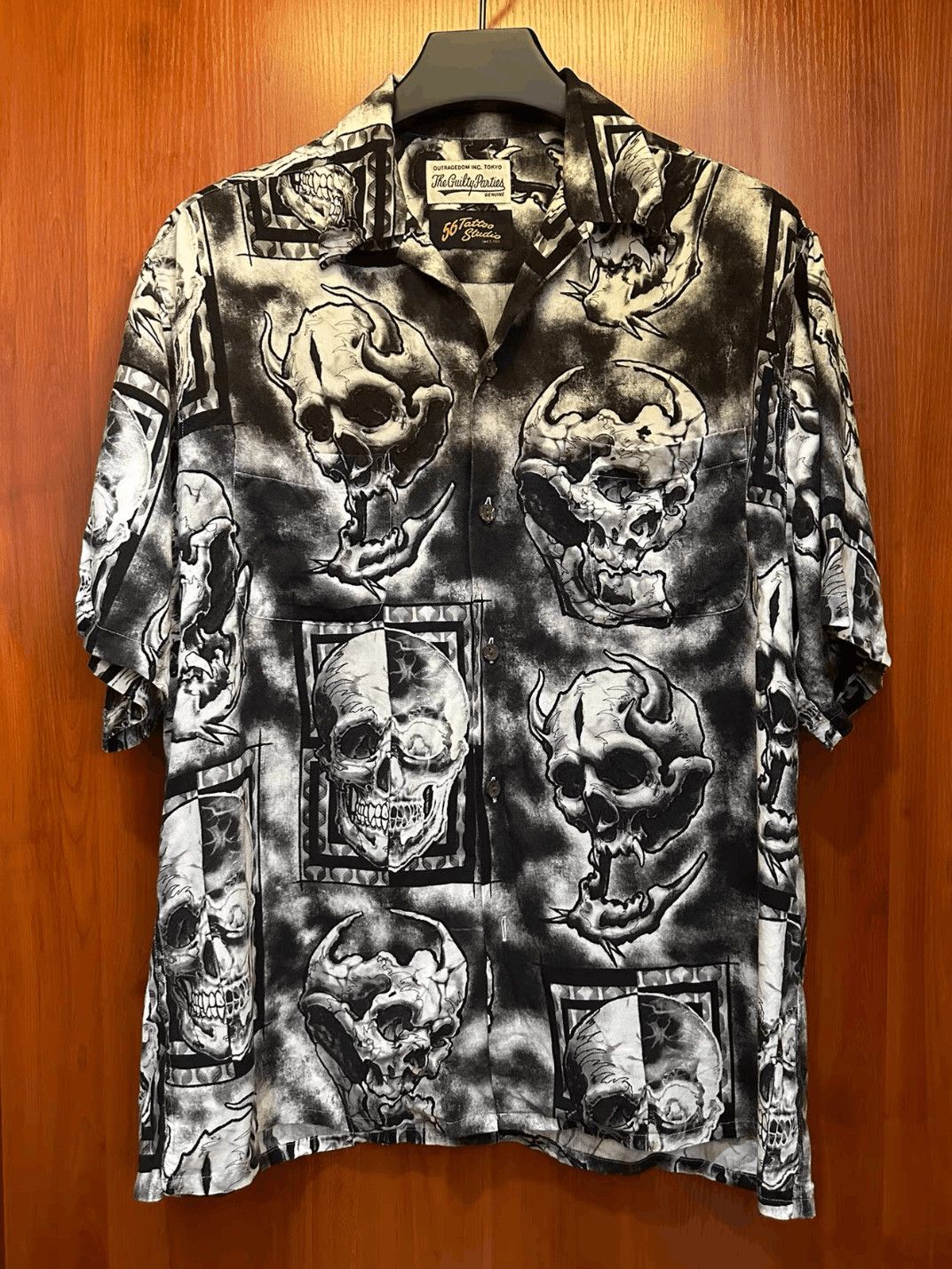 Wacko Maria Wacko Maria Wacko Maria 56 Tatto Studio Skull Hawaii Shirt Size US XL / EU 56 / 4 - 1 Thumbnail