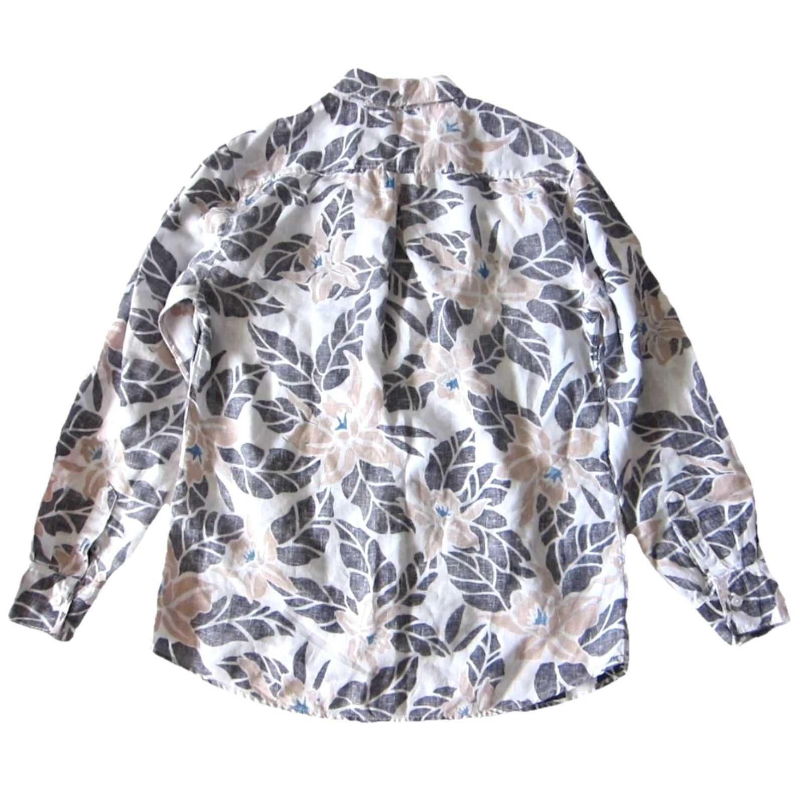 Tommy Bahama Tommy Bahama Blouse Shirt Oversized 100% Linen Floral Blue Small Womens Size S / US 4 / IT 40 - 2 Thumbnail
