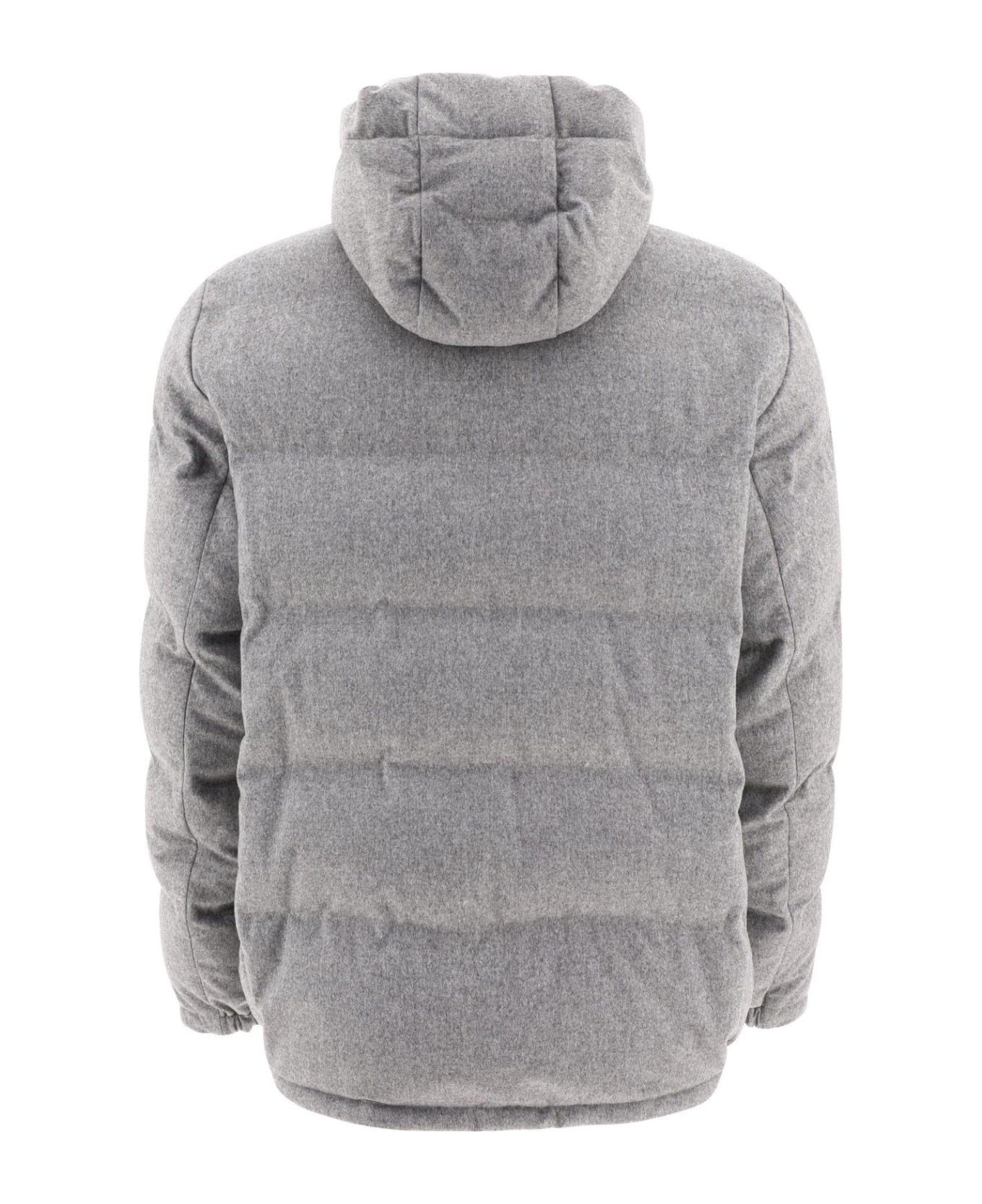Brunello Cucinelli 0924 Wr Padded Jacket in Light Grey Size US M / EU 48-50 / 2 - 2 Thumbnail