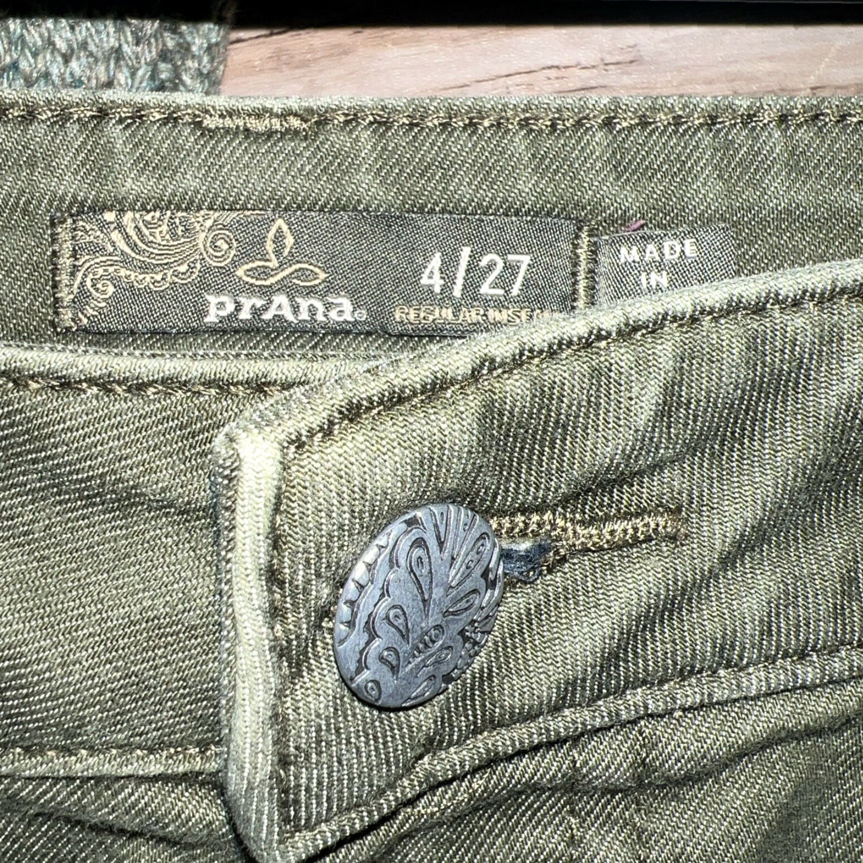 Prana VINTAGE prAna Jeans Womens 4 Green Skinny 27 Adult Womens Green Jeans 4/27 Size 27" / US 4 / IT 40 - 5 Thumbnail
