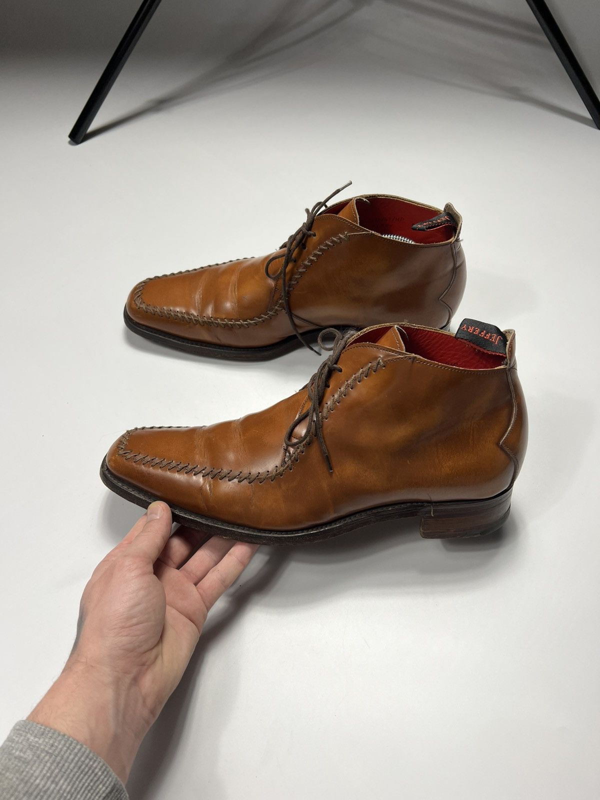 Avant Garde x Jeffery West Vintage Jeffery West Cowboy Leather Shoes Boots in Brown (Size 9.5)