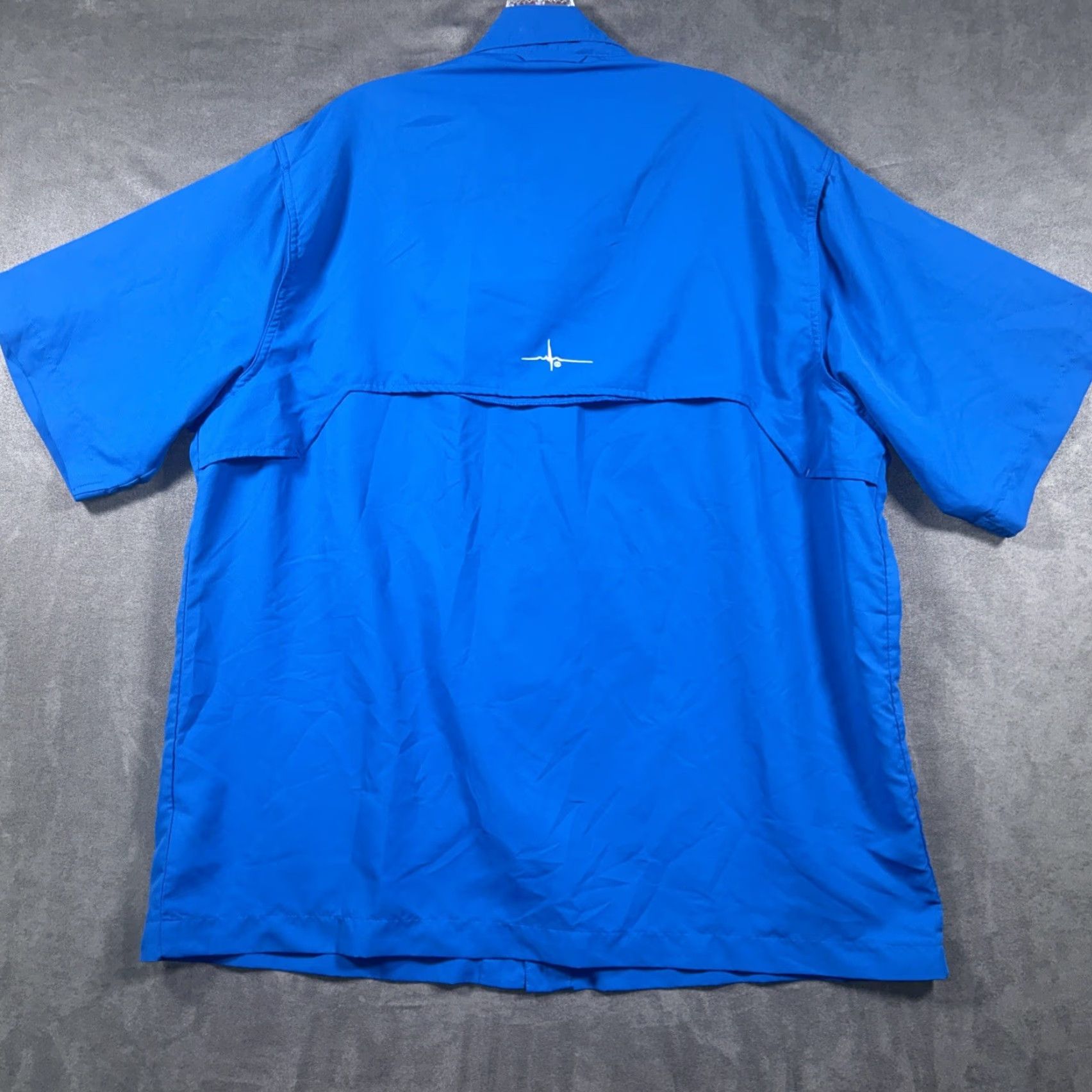 Habitat Habit Mens Large Shirt Blue Short Sleeve Button Up Vented Pockets Fishing Collared Casual Workwear Shirt Size US L / EU 52-54 / 3 - 6 Thumbnail