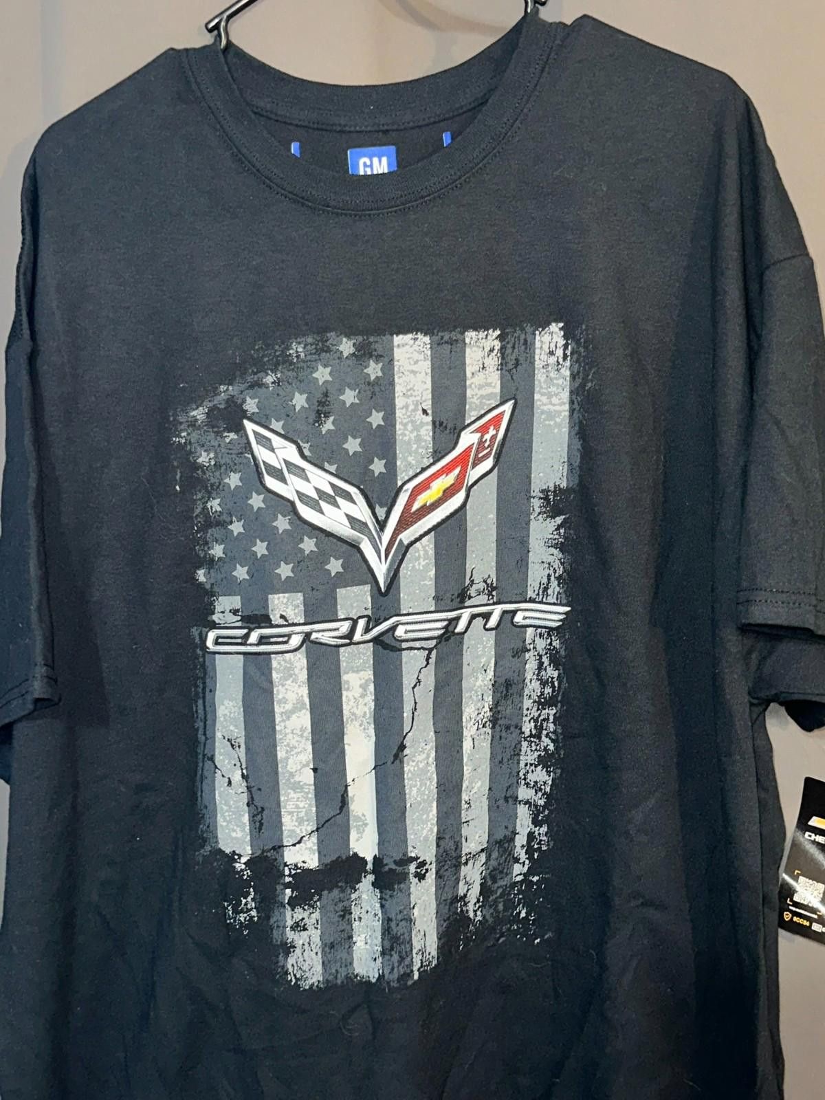 GmbH Corvette Tee 2XL GM Licensed Grayscale Flag Graphic Made USA Size US XXL / EU 58 / 5 - 2 Thumbnail
