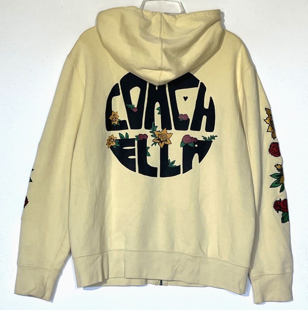 Coachella Coachella Ivory Embroidered Flowers Zip Hoodie Size US M / EU 48-50 / 2 - 3 Thumbnail
