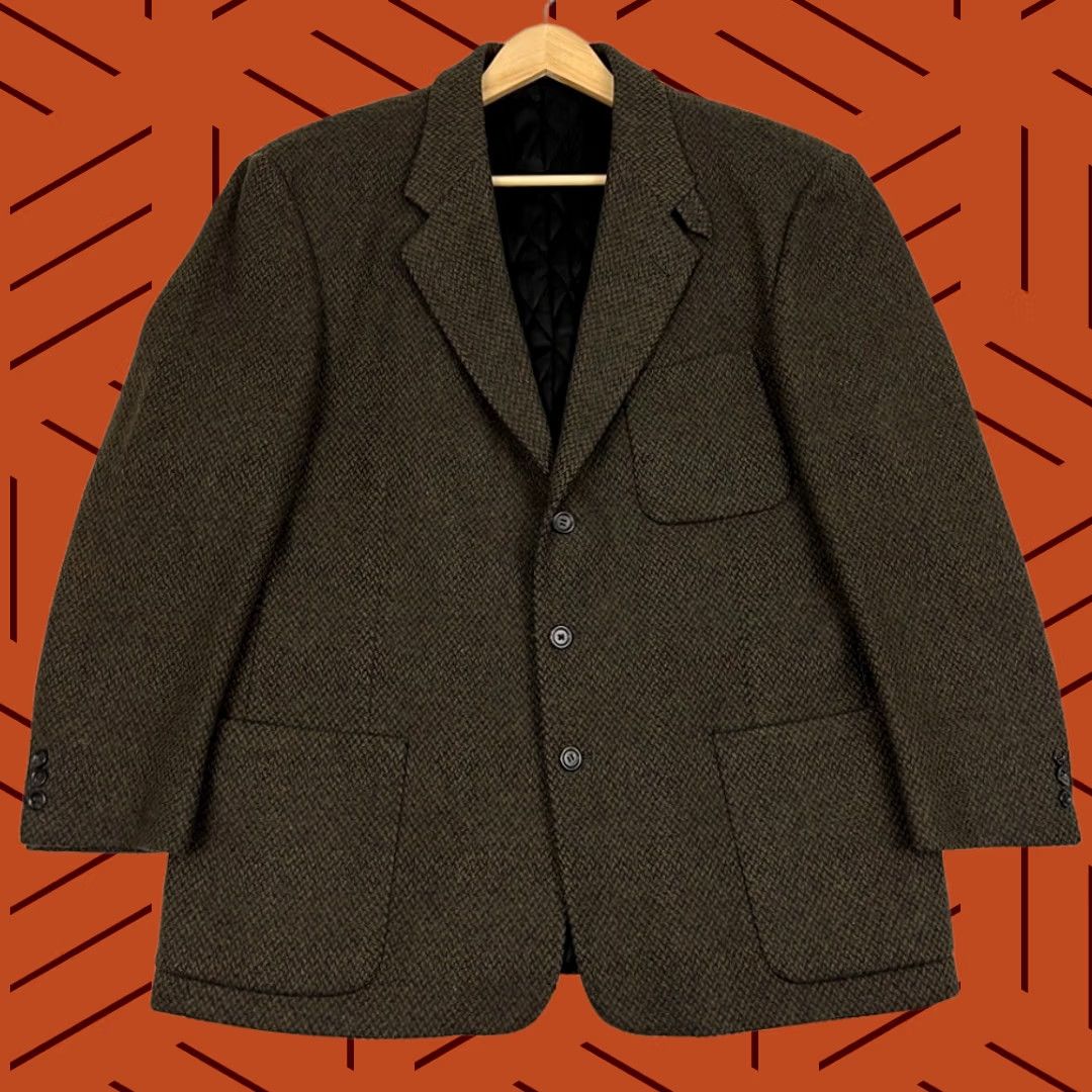 Vintage VINTAGE LL Bean Blazer Mens Large Reg Brown Twill Wool Thinsulate 3M Quilted USA Blazer Shirt Jacket Mens Size 42R - 1 Thumbnail