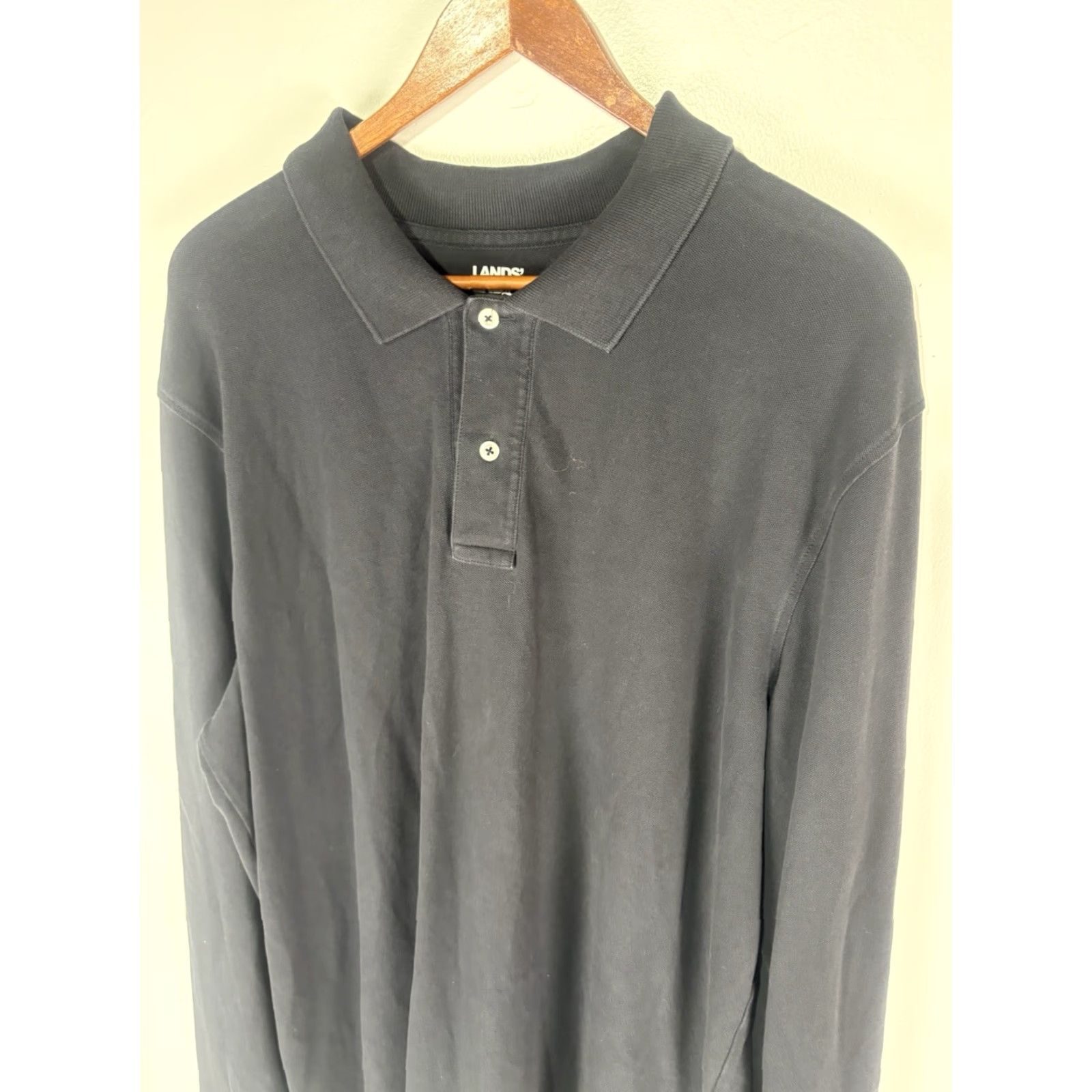 Lands' End VINTAGE Lands End Men's Polo Shirt XL Black Long Sleeve Casual Preppy Cotton Spandex Size US XL / EU 56 / 4 - 2 Thumbnail