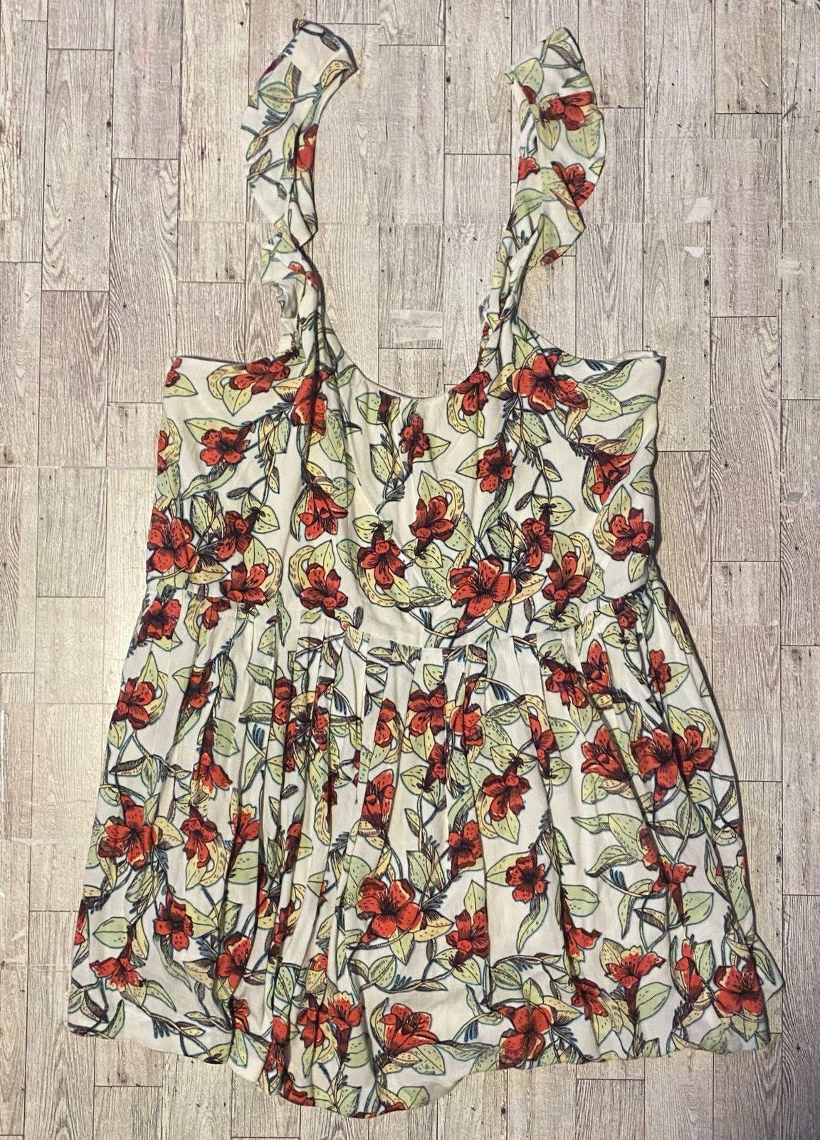 Free People Free People, Flowy, Floral, Ruffled Oversized Mini Sundress Size S / US 4 / IT 40 - 5 Thumbnail