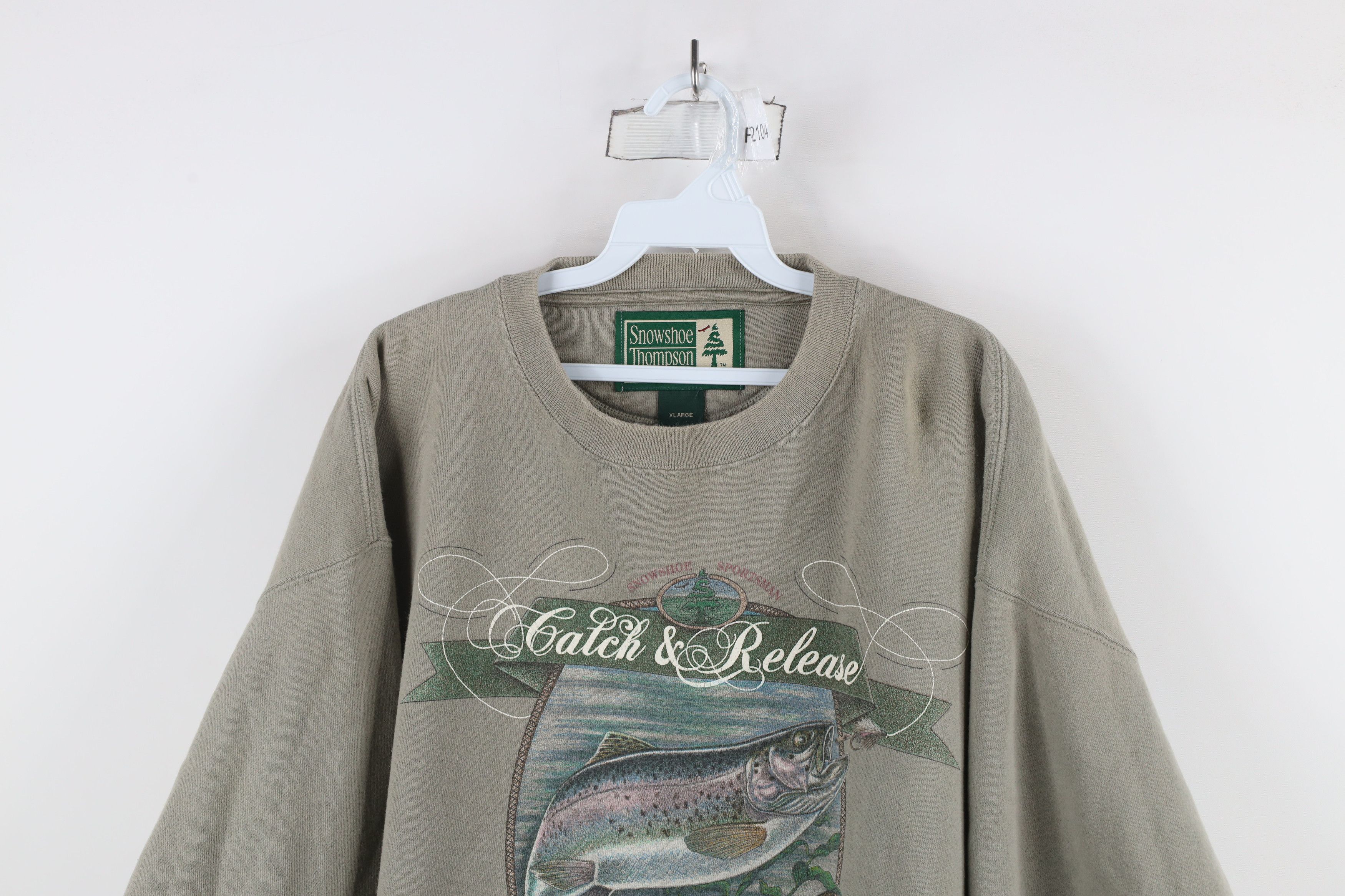 Vintage Vintage 90s Heavyweight Fishing Crewneck Sweatshirt USA Size US XL / EU 56 / 4 - 2 Thumbnail
