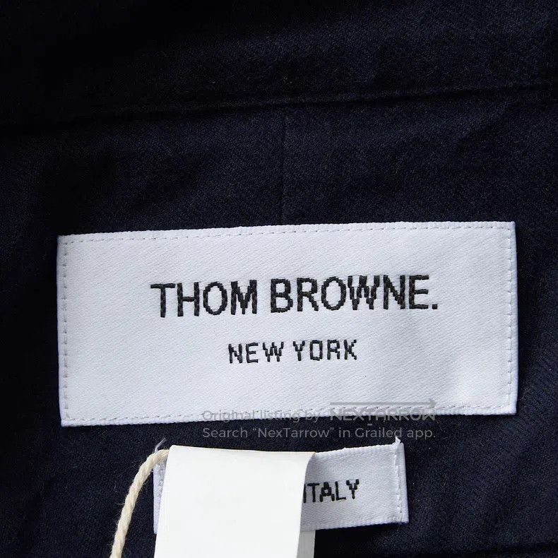 Thom Browne Thom Browne Neutral Navy Striped Shirt Size US L / EU 52-54 / 3 - 5 Thumbnail