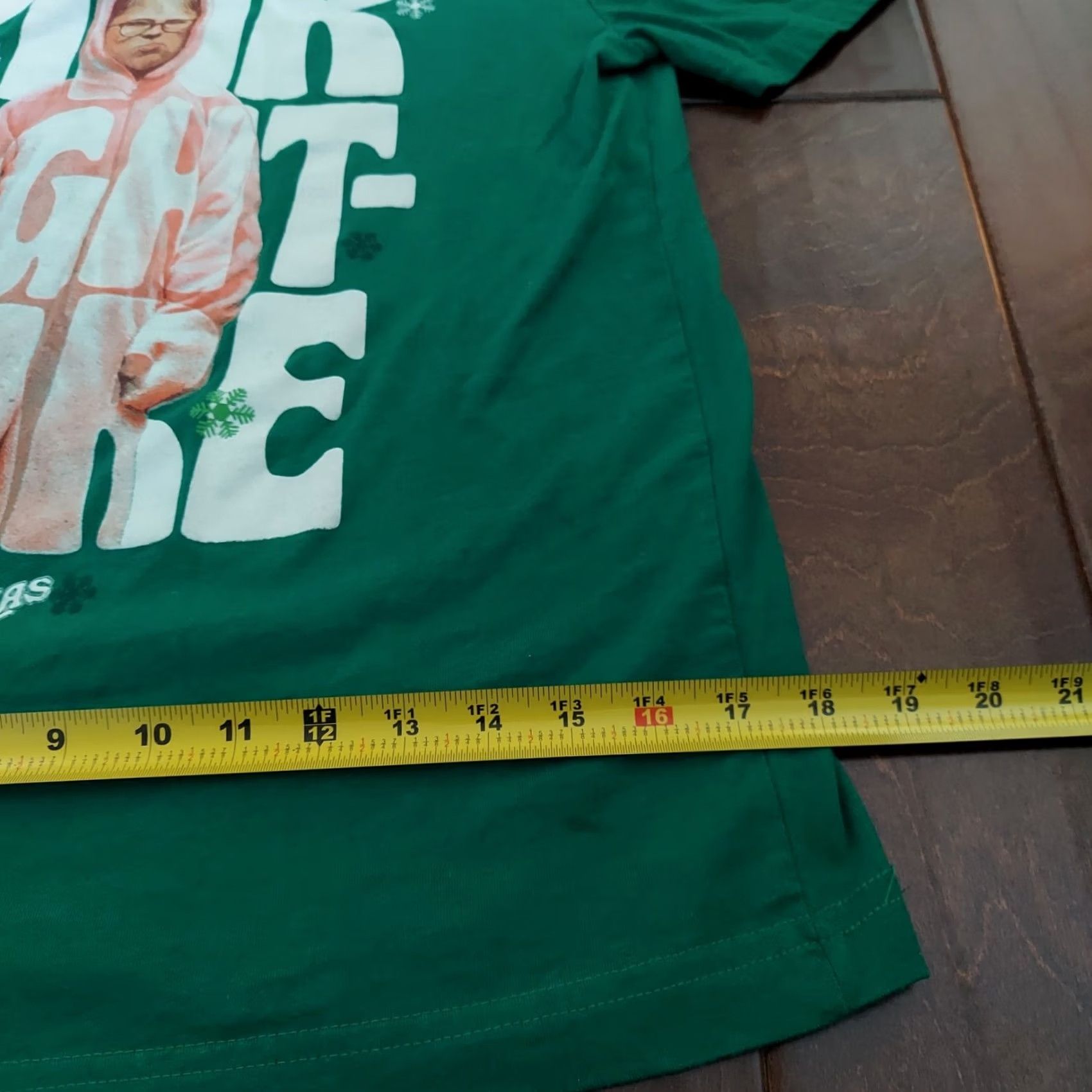 Vintage A Christmas Story T-Shirt Christmas Bunny Rabbit Graphic Print Crew Neck Short Sleeve Green 100% Cotton Small Men Size US S / EU 44-46 / 1 - 7 Thumbnail