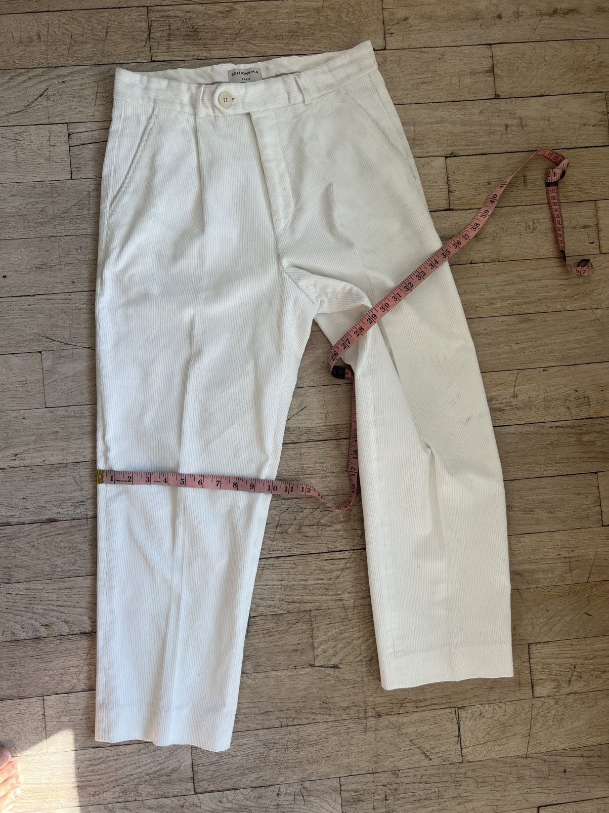 Editions M.R High Waist Pleated Corduroy Pants - White Size US 30 / EU 46 - 15 Thumbnail