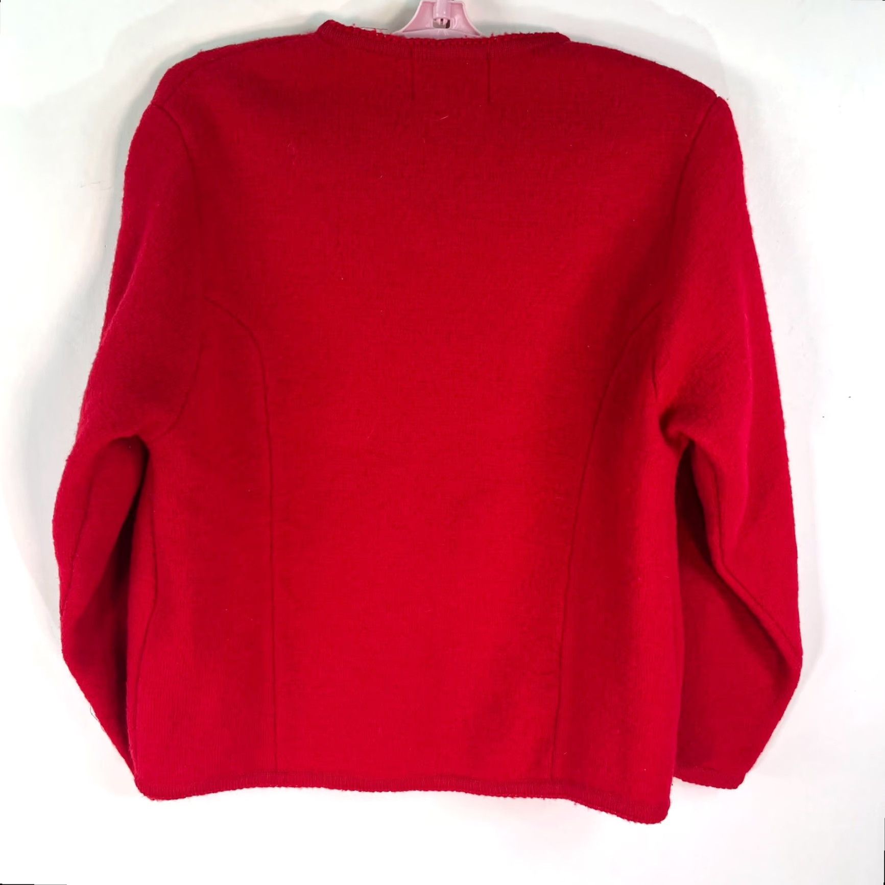 Vintage VINTAGE Tally Ho Wool Cardigan Sweater Womens Size 8 Red V-Neck Tight Knit Long Sleeve 90s Size M / US 6-8 / IT 42-44 - 7 Thumbnail
