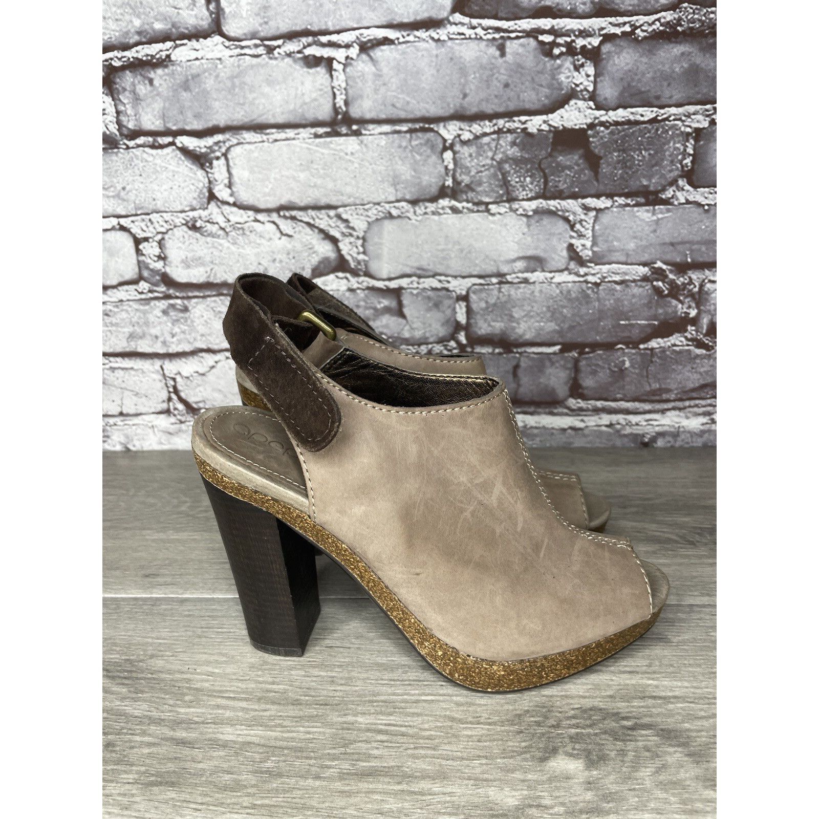 Other Apepazza Parma Brown Taupe Leather Peep Toe Heeed Booties Wo Size US 7.5 / IT 37.5 - 18 Thumbnail