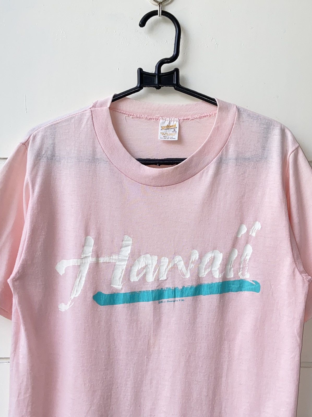 Vintage SPORTSWEAR Pink Hawaii T-Shirt Size US XS / EU 42 / 0 - 3 Thumbnail