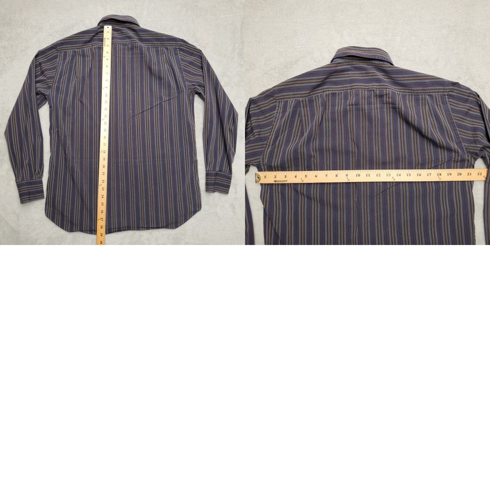 Canali VINTAGE Canali Shirt Mens M Brown Striped Long Sleeve Button Casual Made in Italy Size US M / EU 48-50 / 2 - 8 Thumbnail
