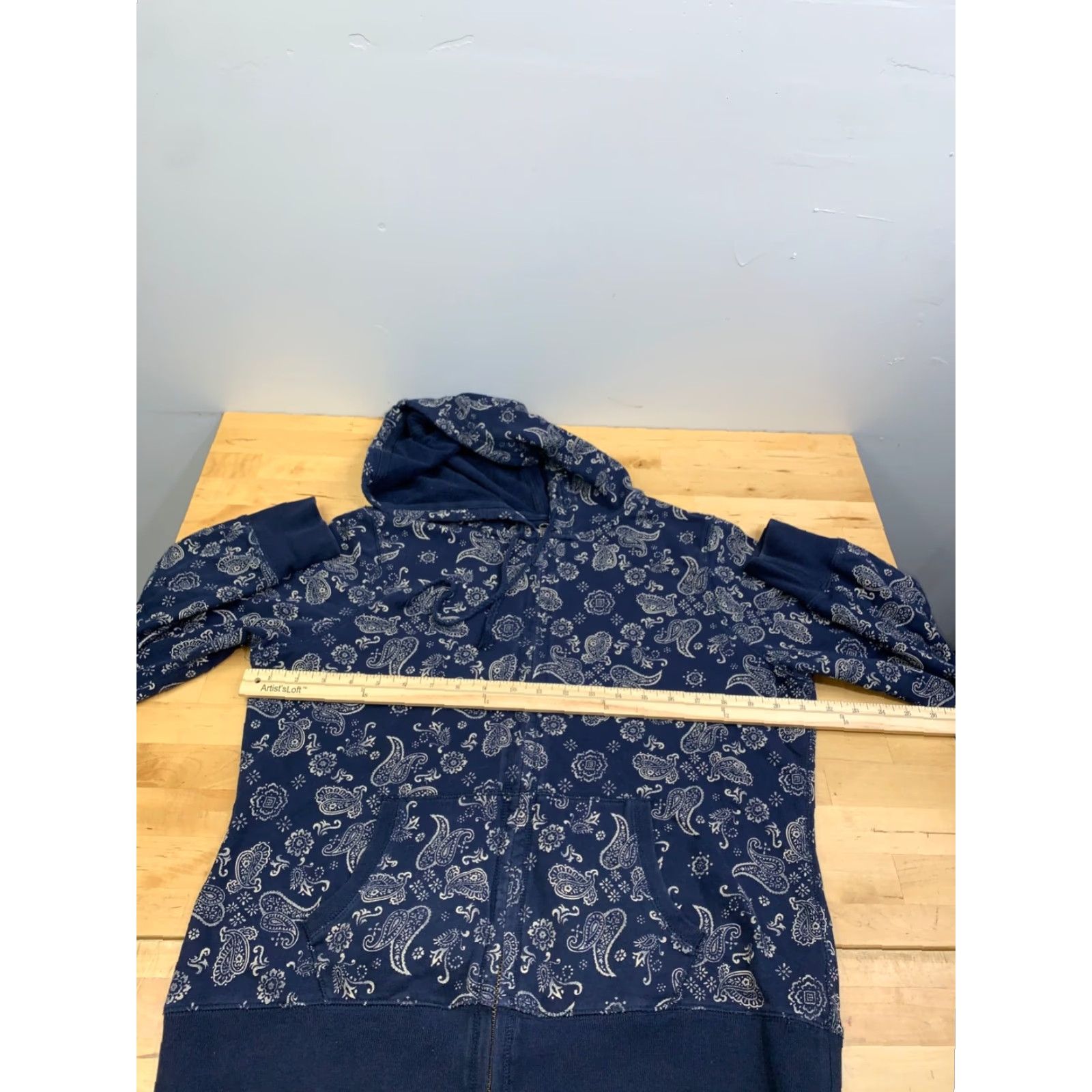 Lucky Brand Lucky Brand Jacket Womens XL Blue Paisley Hooded Full Zip Shirt Size XL / US 12-14 / IT 48-50 - 6 Thumbnail
