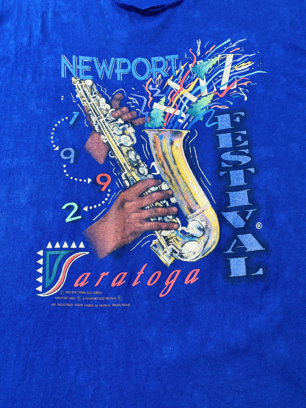 Band Tees Vintage 90s Newport Festiva Jazz Distressed Tees Size US L / EU 52-54 / 3 - 3 Thumbnail