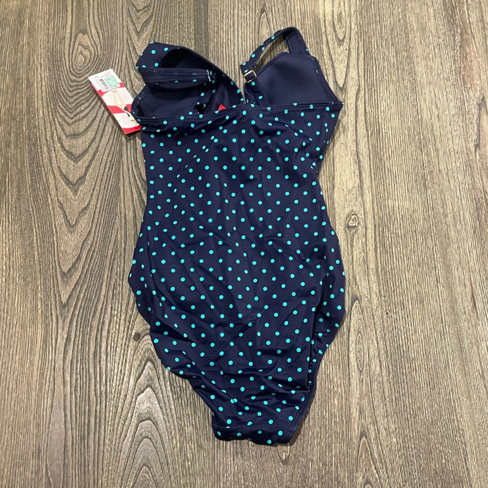 Spanx NWT Spanx One Piece Swimsuit Polka Dot Splash Navy Blue Sz 8 Size M / US 6-8 / IT 42-44 - 5 Thumbnail
