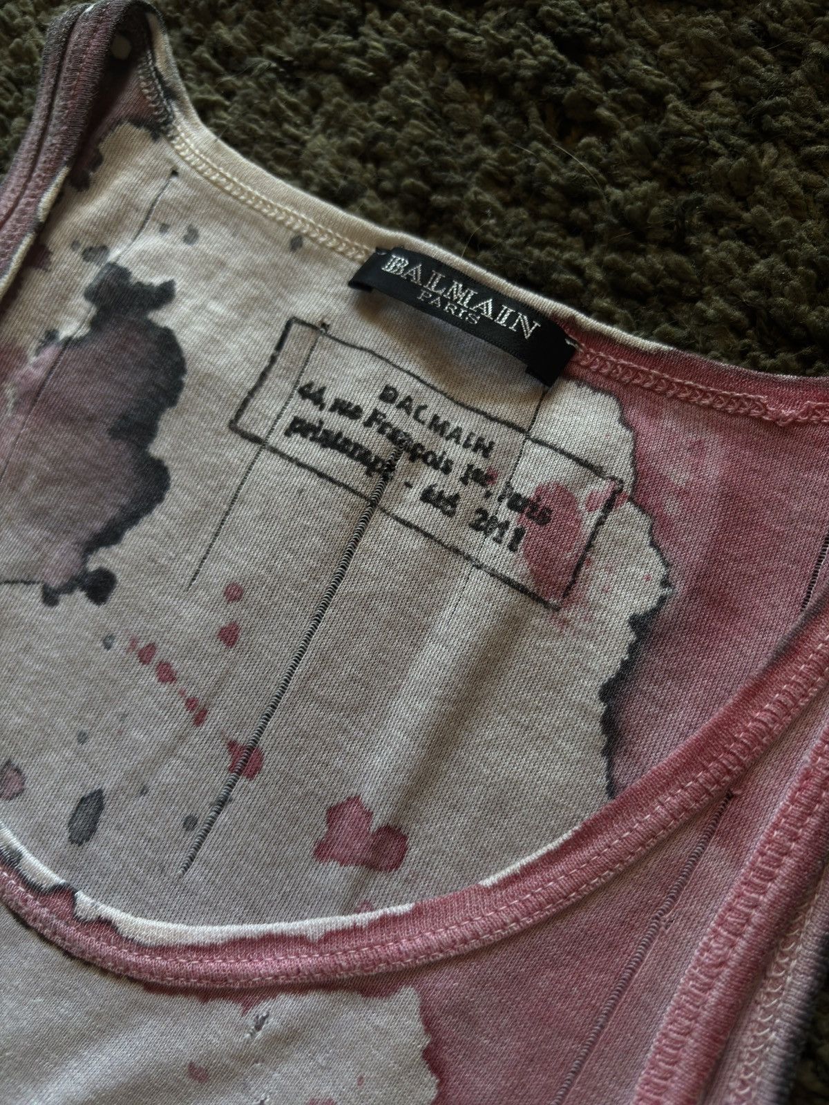 Balmain SS11 Balmain Runway Splatter Tank Top (Decarnin) Size US S / EU 44-46 / 1 - 6 Thumbnail