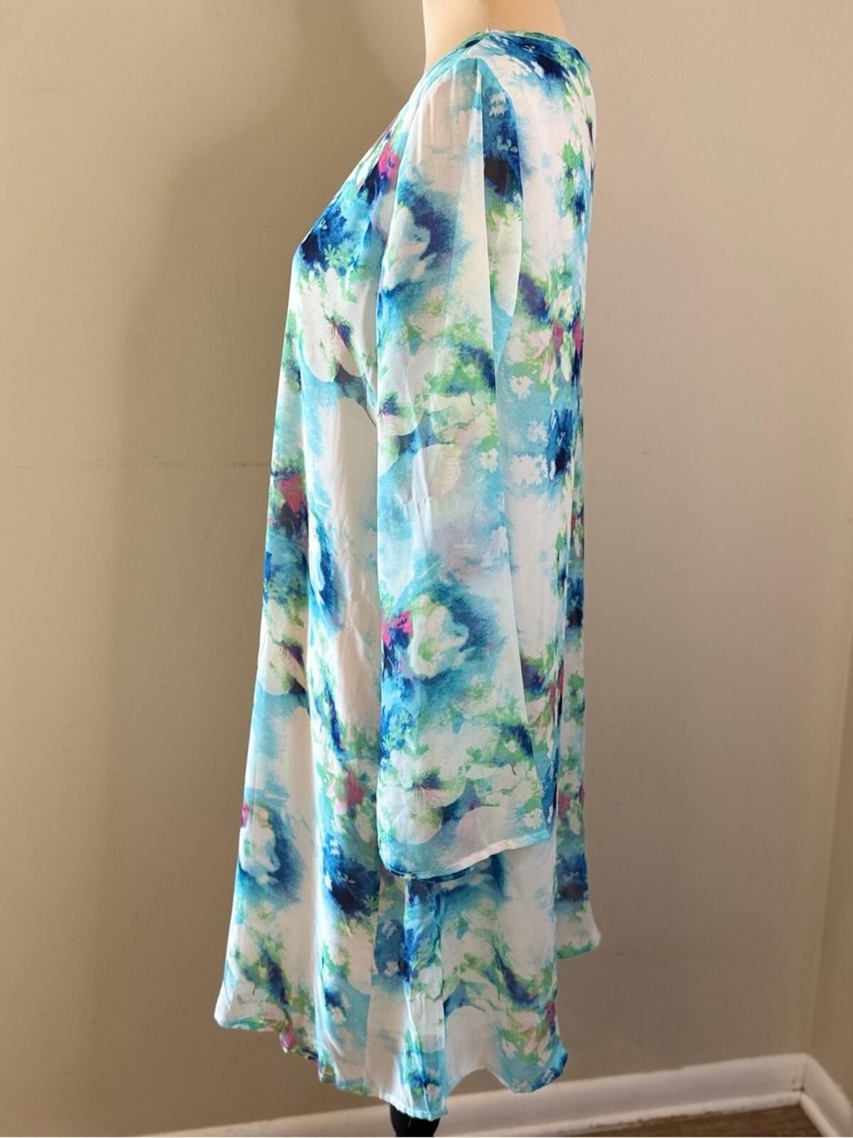 Other Pink Blush boho midi floral shift dress tie dye style SZ M Size M / US 6-8 / IT 42-44 - 3 Thumbnail