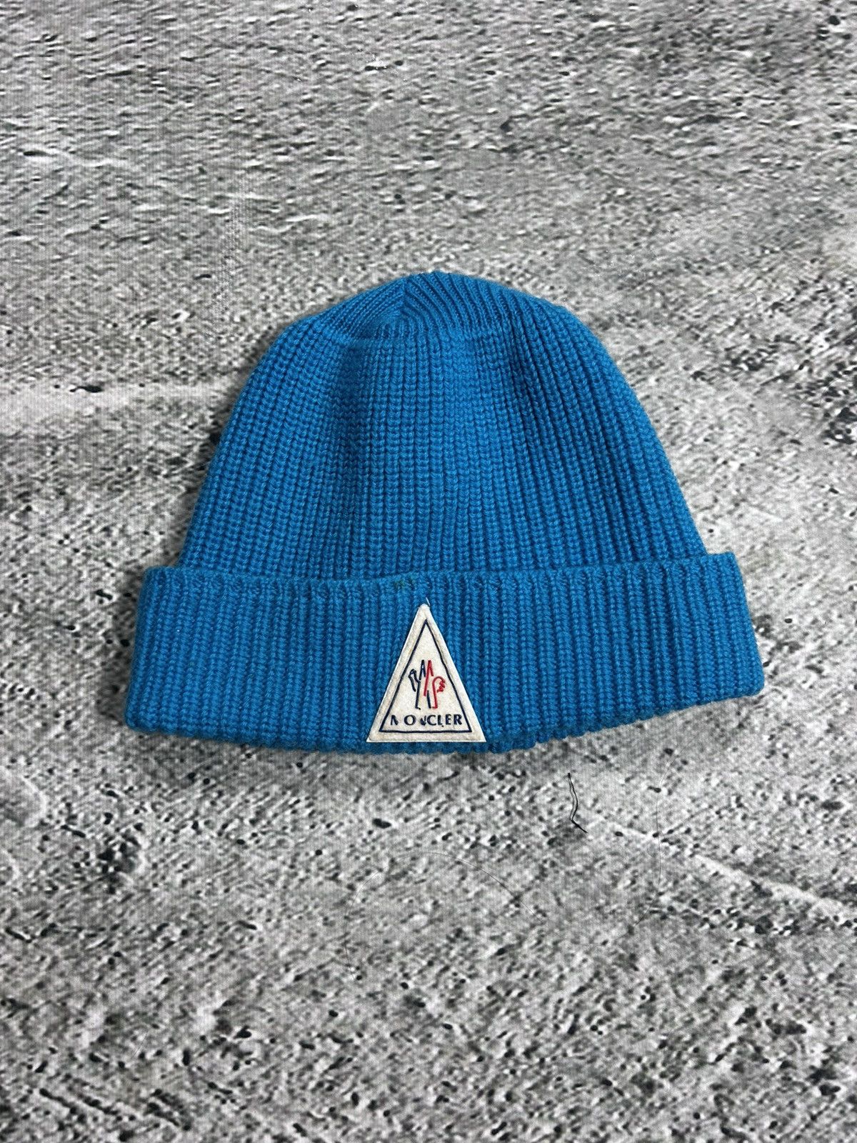 Moncler beanie vintage blue wool 80s