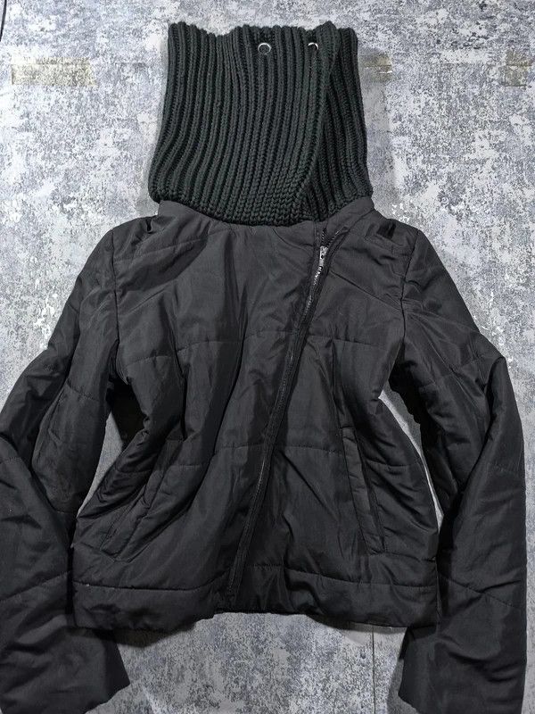 Other Asymmetrical Funnel Neck Crop Fitted Wmns Jacket RickOwen Size M / US 6-8 / IT 42-44 - 3 Thumbnail