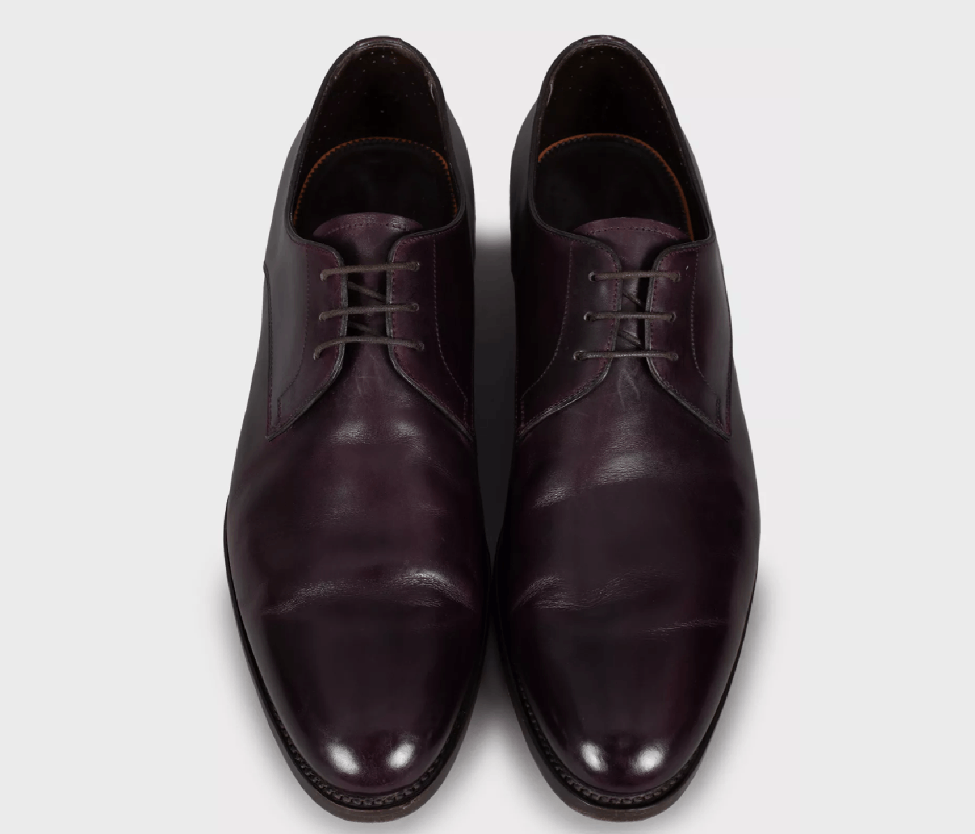 Santoni Santoni Burgundy Leather Oxford Shoes Size US 10.5 / EU 43-44 - 2 Thumbnail