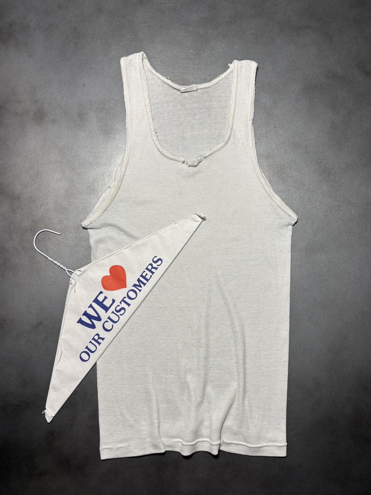 Vintage Thrashed Vintage Blank Tank Top Distressed 80s Under Shirt M Size US M / EU 48-50 / 2 - 2 Thumbnail