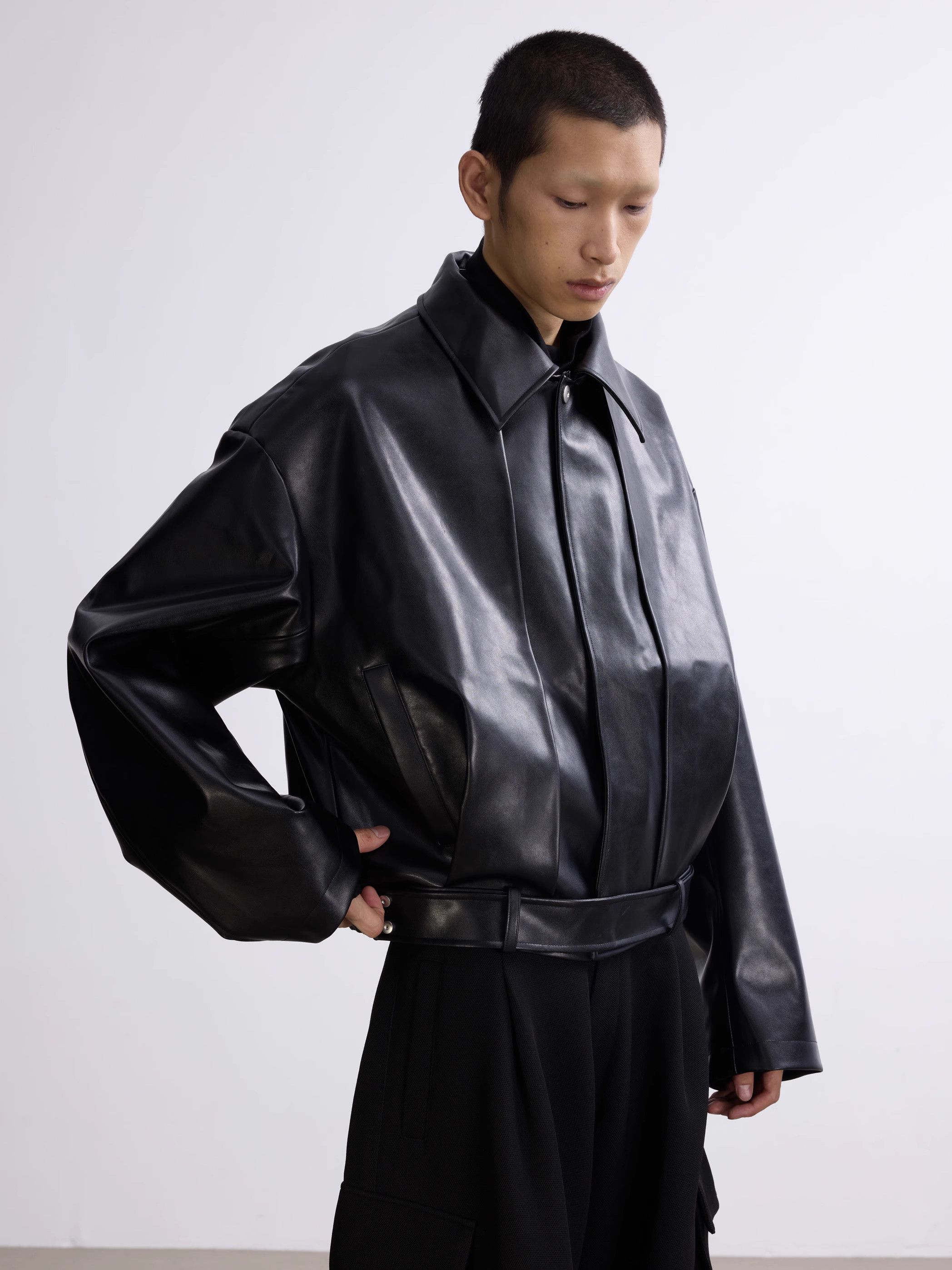 Other COSPOAKMOS Leather Jacket with Detachable Fur Collar | Grailed