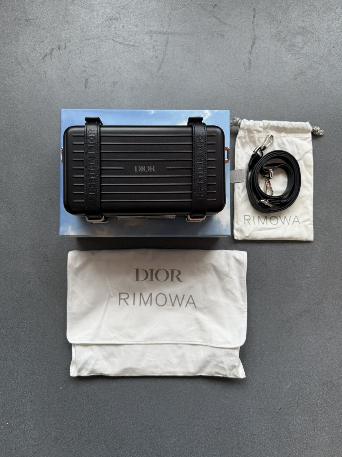 Rimowa Dior RIMOWA Personal Clutch On Strap Aluminum Black Size ONE SIZE - 1 Thumbnail