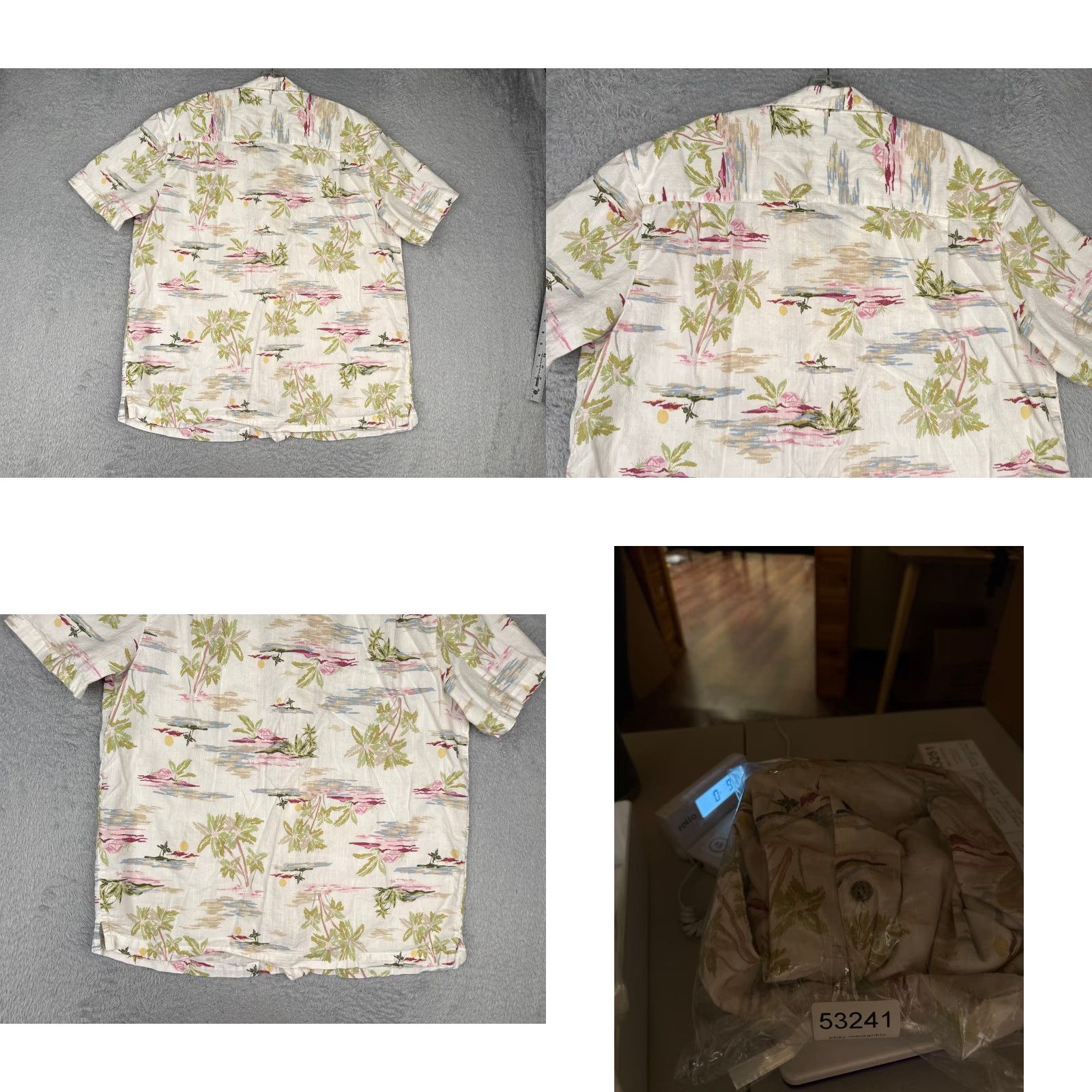 George George Button-Up Shirt Adult XL White Palm Hawaiian Cotton Blend Size US XL / EU 56 / 4 - 9 Thumbnail