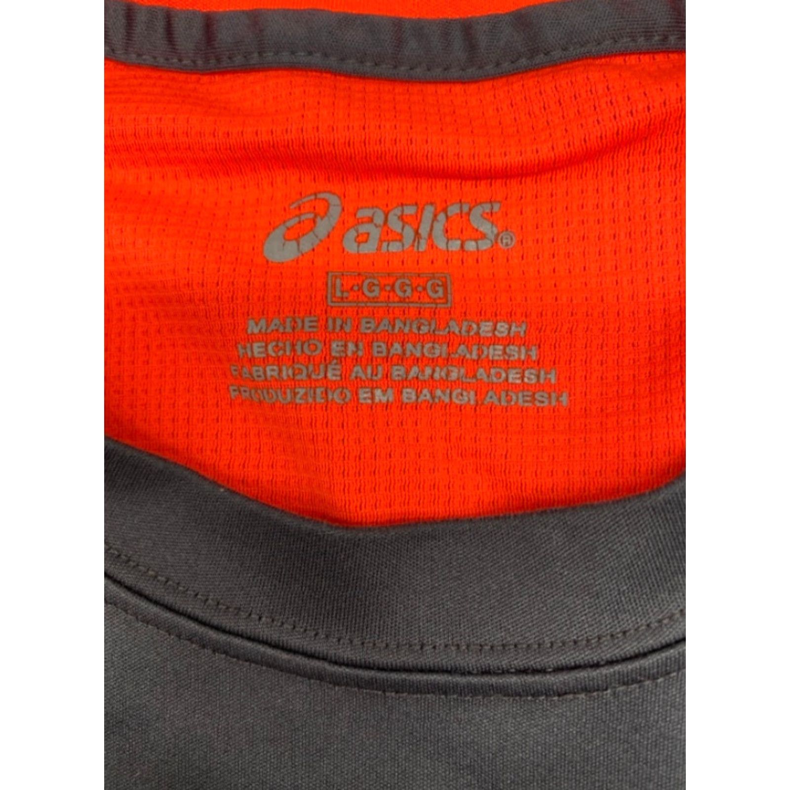 Asics ASICS Running Shirt Men’s Large Short Sleeve Gray Orange Lightweight 6006 Size US L / EU 52-54 / 3 - 5 Thumbnail