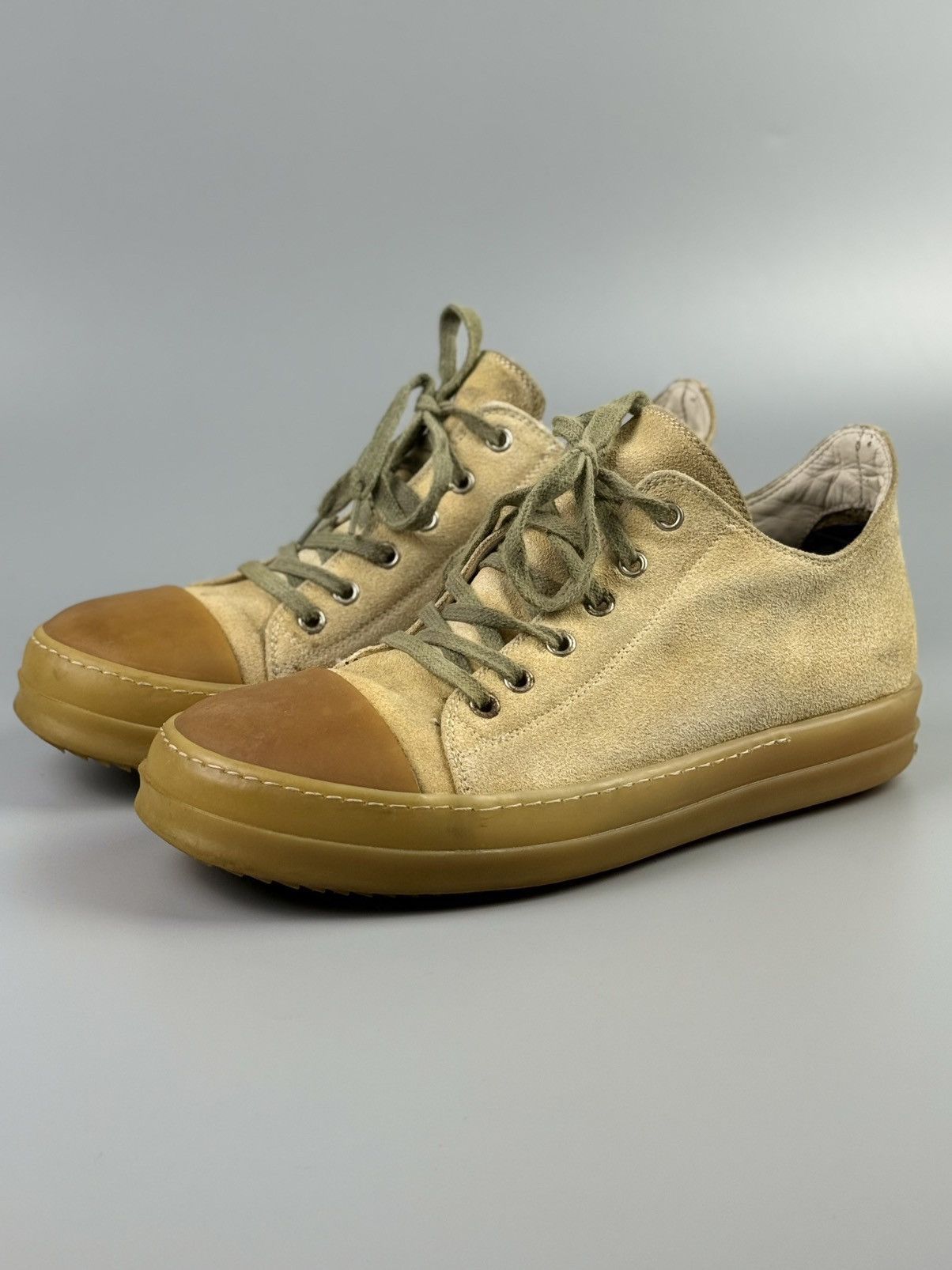 Rick Owens Rick Owens - Gum Sole Suede ‘Ramones’ Low Top Sneakers Size US 8 / EU 41 - 3 Thumbnail