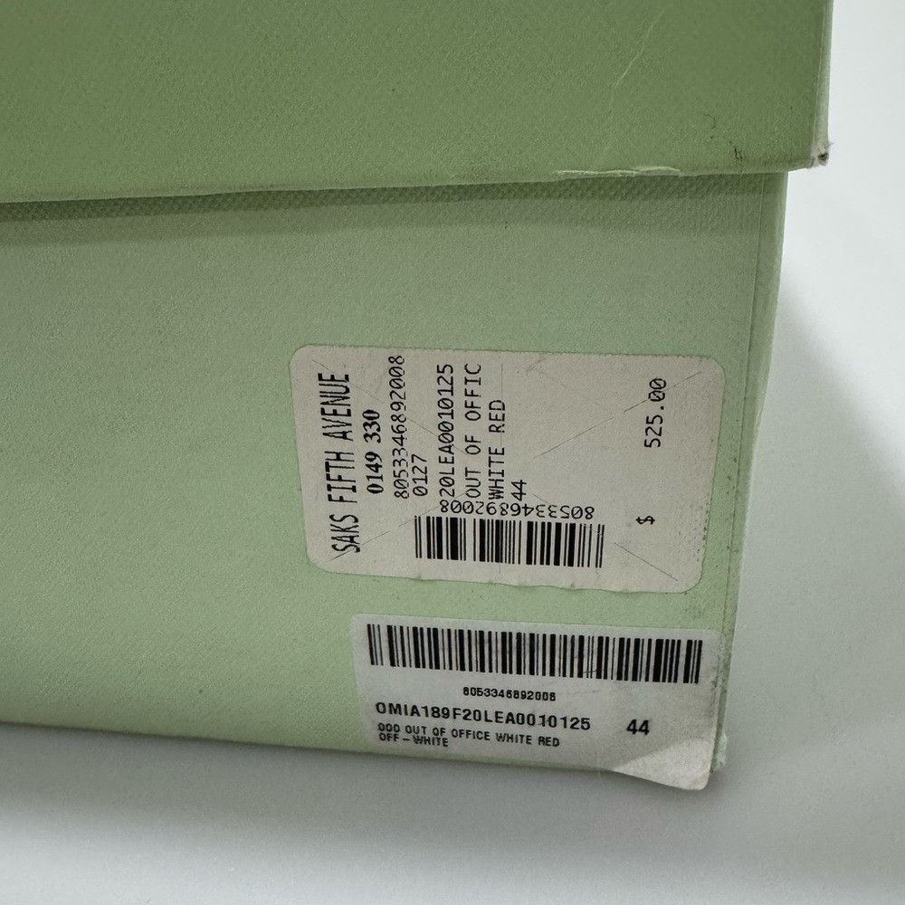 Off-White Off-White Out Of Office Sneakers White Red Men’s Size EU 44/ Size US 11 / EU 44 - 7 Thumbnail