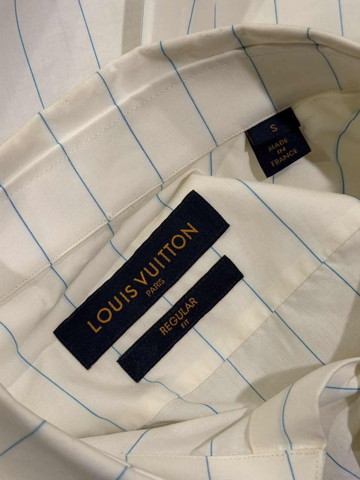 Louis Vuitton Louis Vuitton x Virgil Pin Striped Monogram Spray Logo Shirt Size US S / EU 44-46 / 1 - 16 Thumbnail