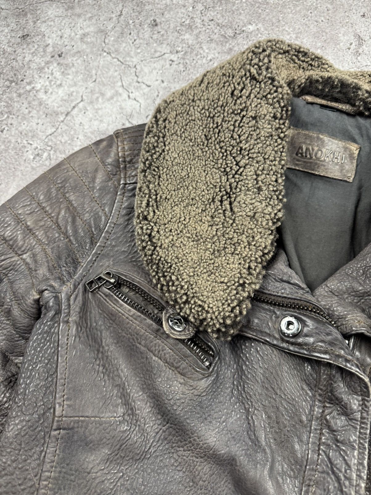 Japanese Brand Vintage Y2K Owens Style Shearling Asymetrical Leather Jacket Size S / US 4 / IT 40 - 7 Thumbnail