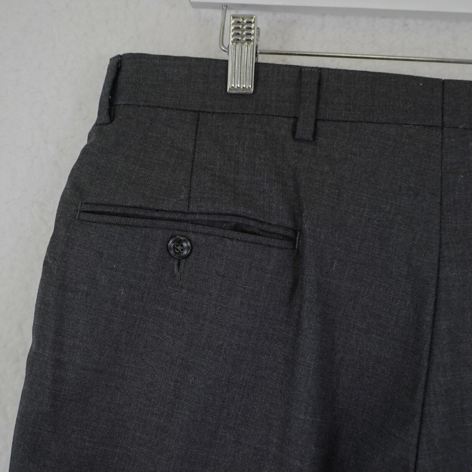 Jos. A. Bank Jos A Bank Tailored Fit Gray Wool 35/30 Dress Pants Flat Fro Size 34R - 3 Thumbnail