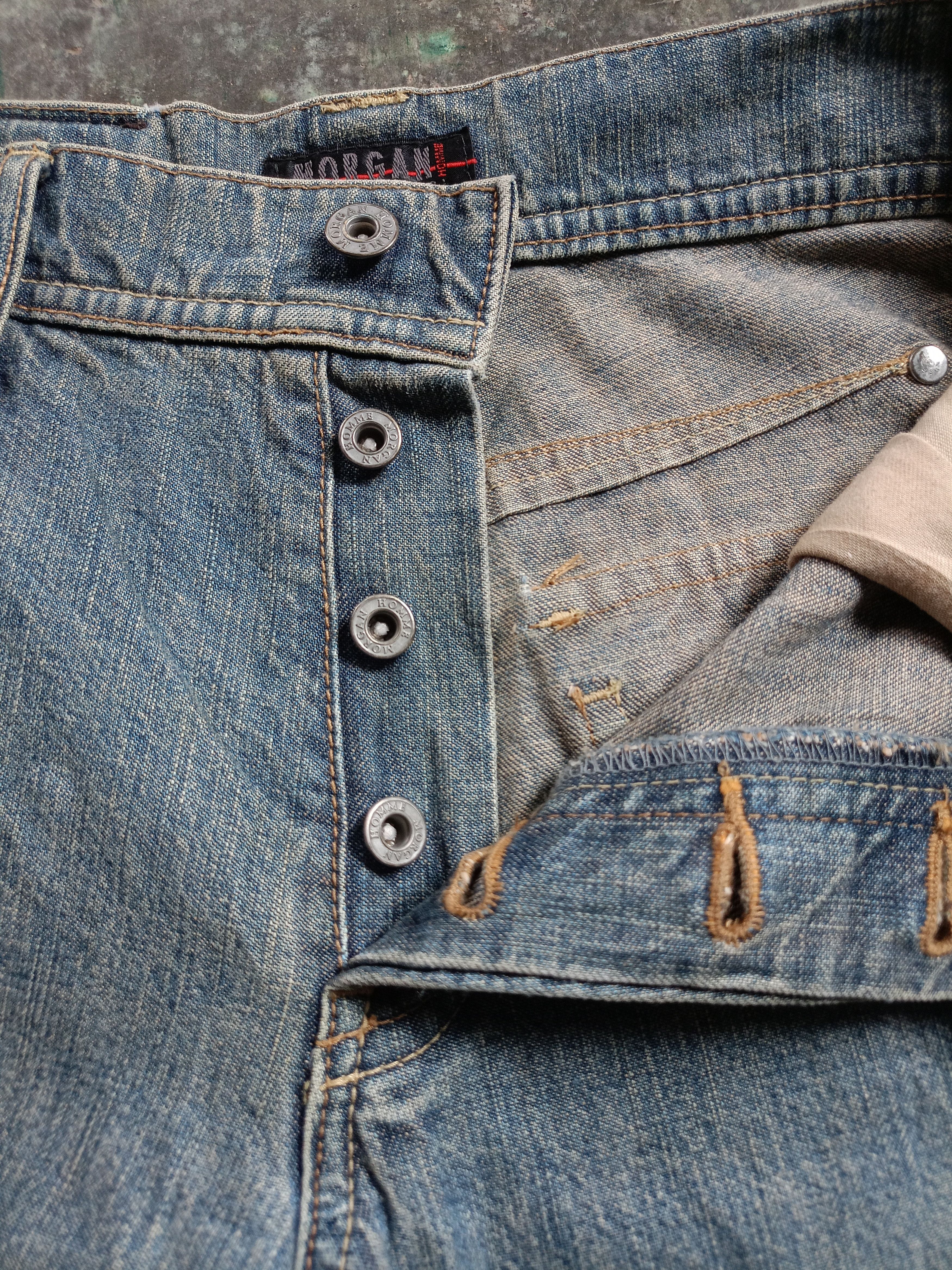 Japanese Brand 2000s Morgan Homme - ifsixwasnine style Flare Denim Pants Size US 28 / EU 44 - 5 Thumbnail