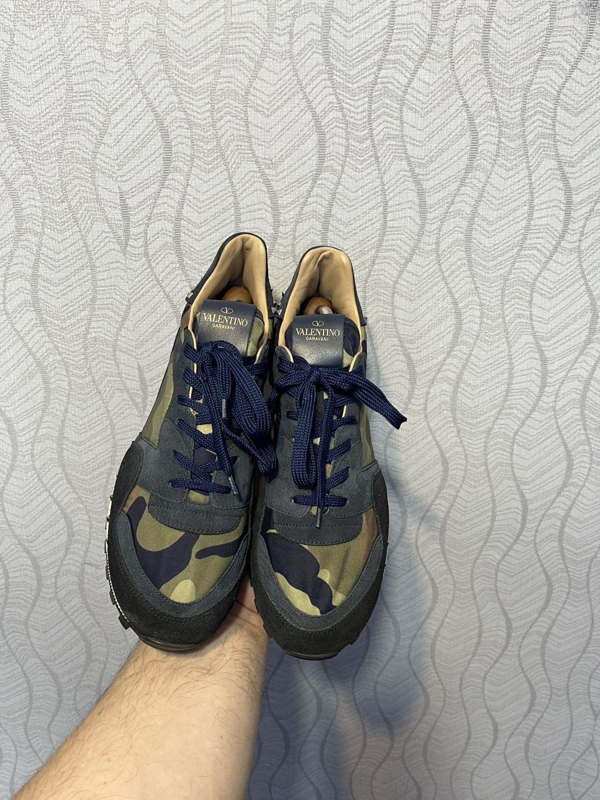 Valentino Valentino Garavani Rockrunner Camo Suede Leather Sneakers Size US 10 / EU 43 - 7 Thumbnail