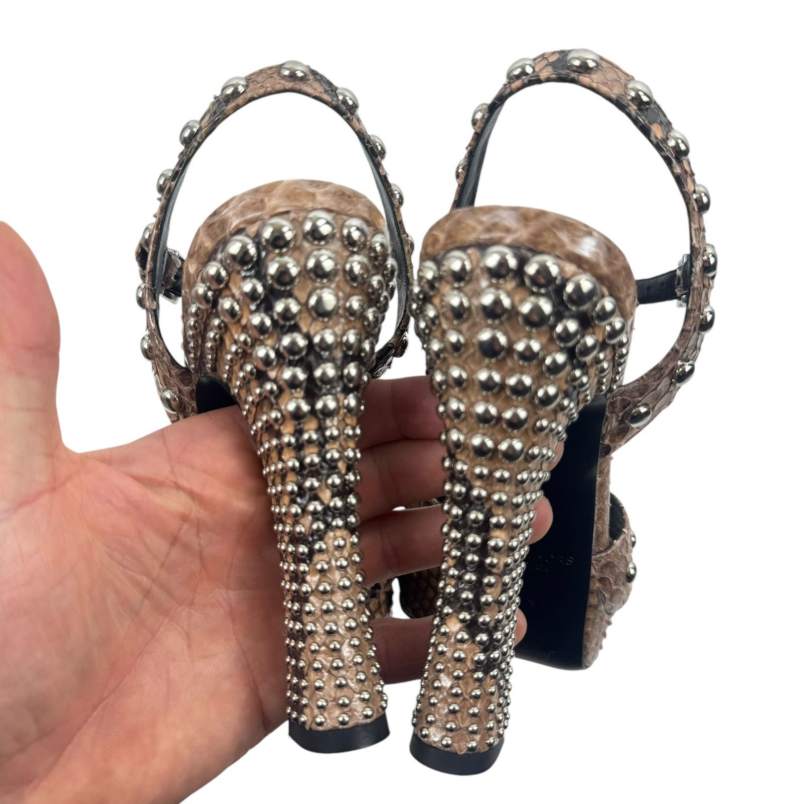 Michael Kors NEW Michael Kors Collection Rosanna Studded Python Sandals Size US 7.5 / IT 37.5 - 11 Thumbnail