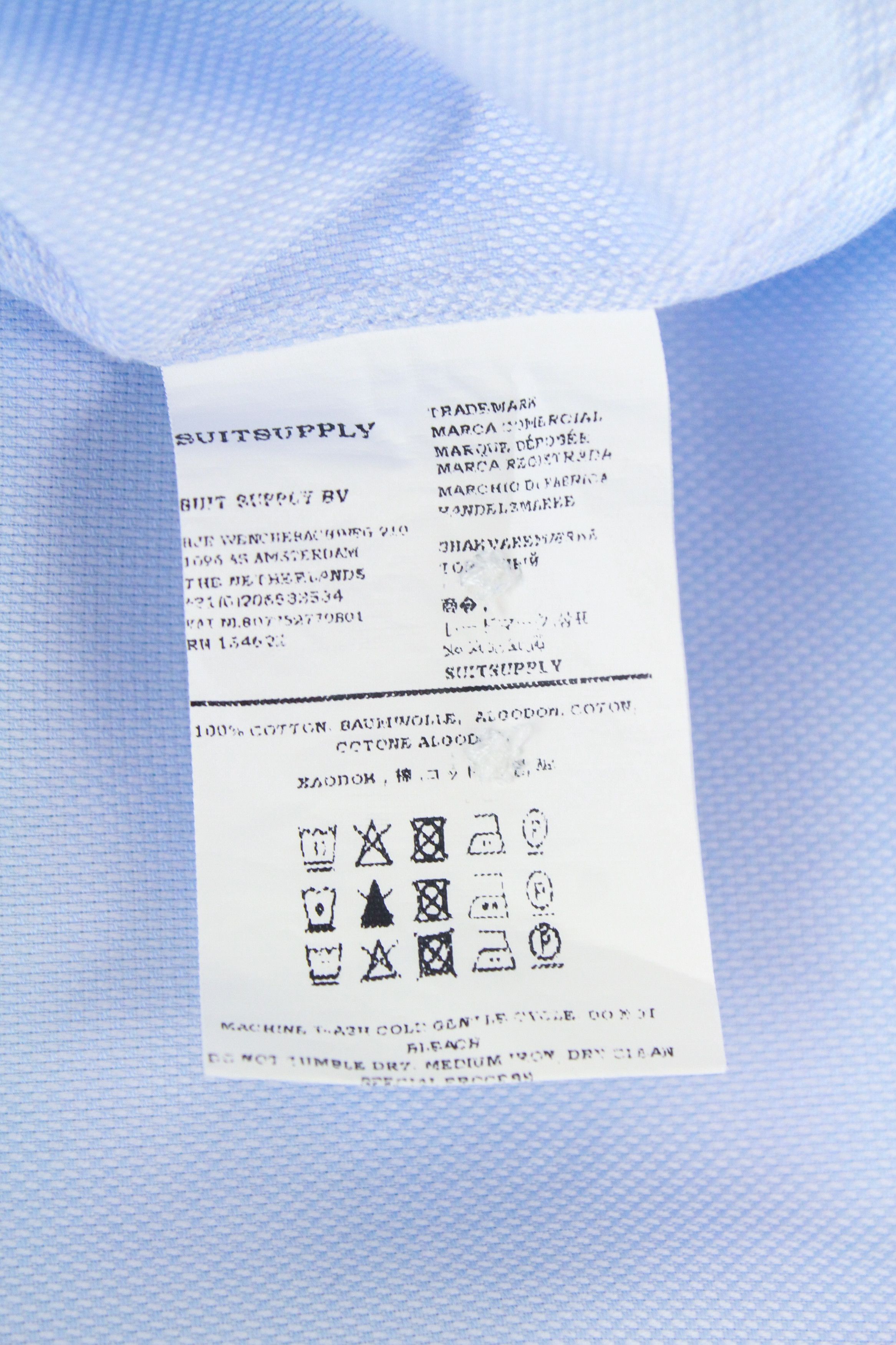 Suitsupply TRY ON 45 / 17 3/4 Blue Shirt 66681 Size US L / EU 52-54 / 3 - 8 Thumbnail