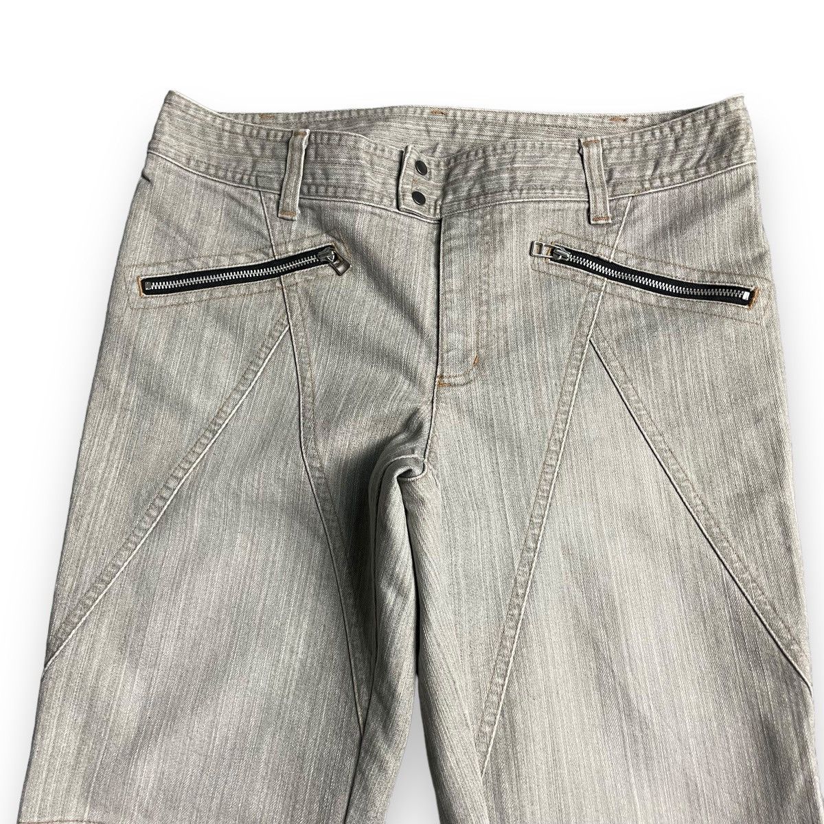 If Six Was Nine × Le Grande Bleu (L.G.B.) × Michel Klein 🇯🇵 Y2K MICHEL KLEIN MULTIZIPPER DENIM PANTS Size US 34 / EU 50 - 6 Thumbnail