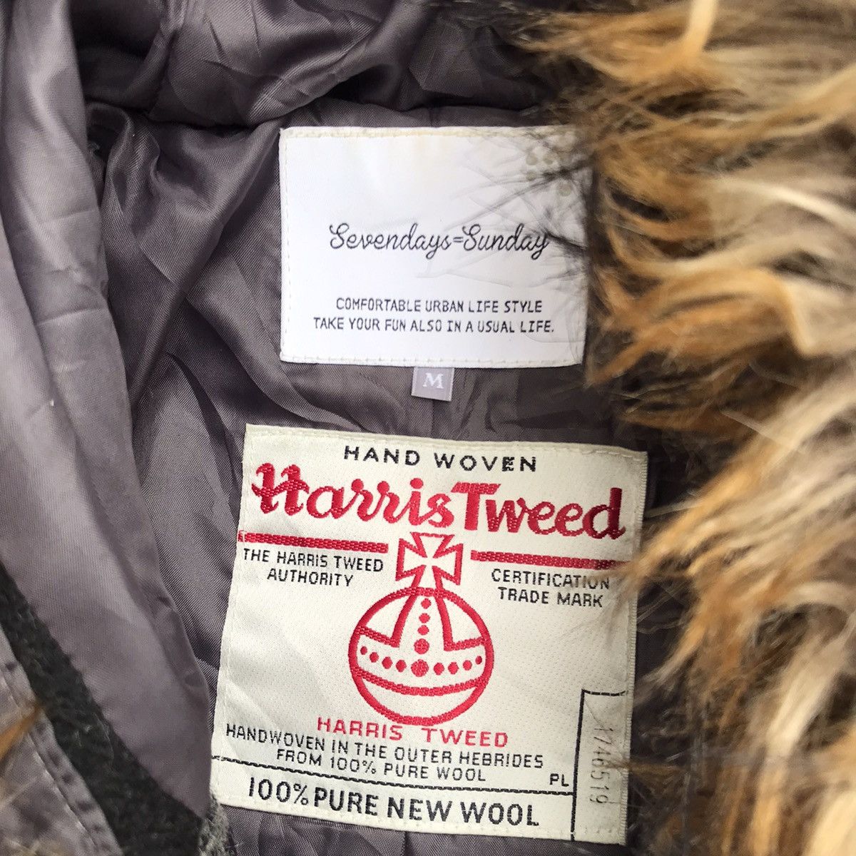 Harris Tweed LGB If Six Was Nine Style Harris Tweed Faux Fur Wool Jacket Size S / US 4 / IT 40 - 12 Thumbnail